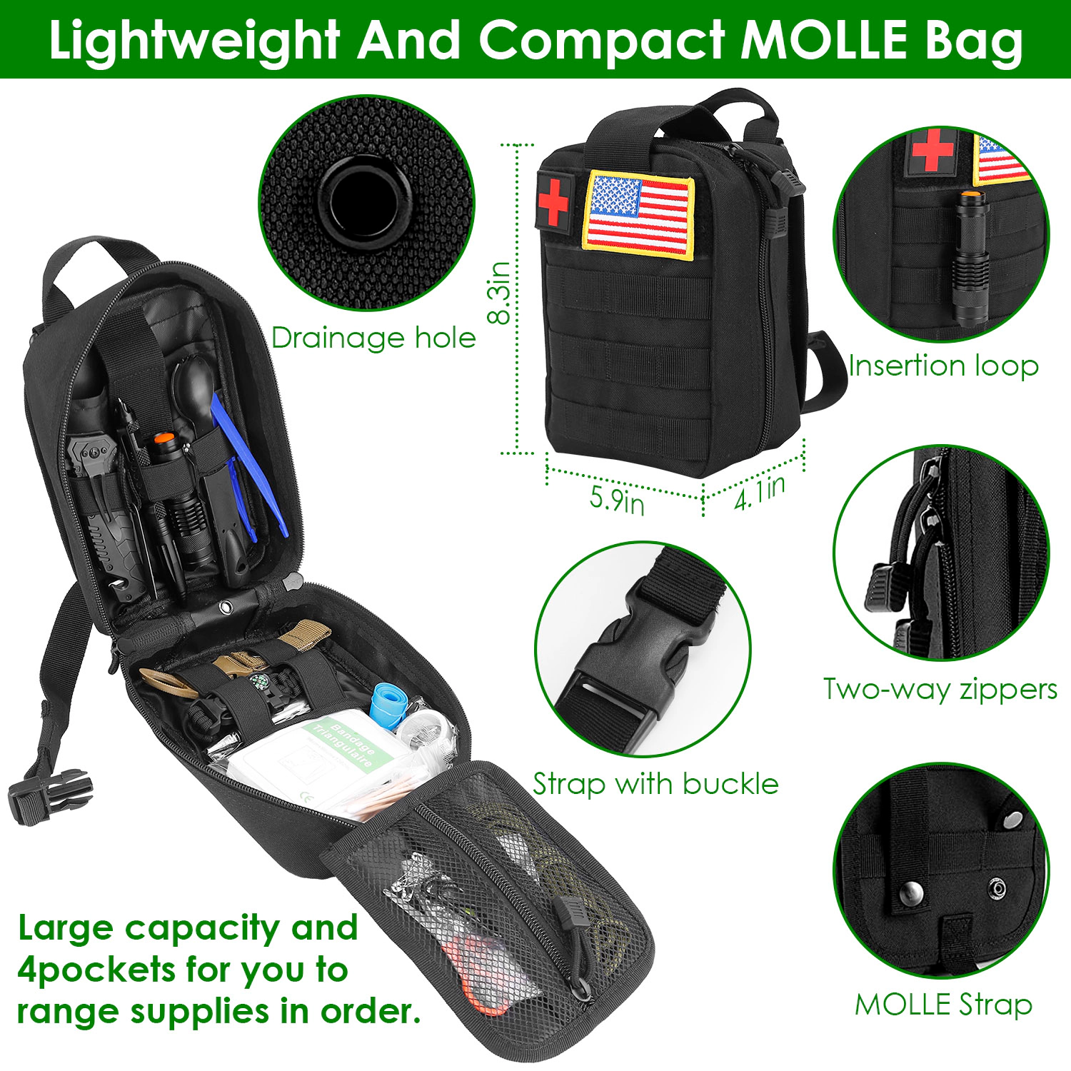 GBruno 47-Piece Emergency Survival Kit With Pouch
