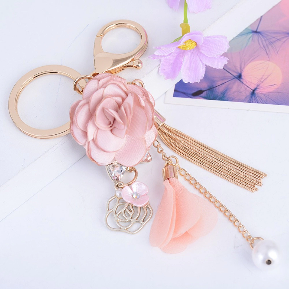 Wardrobe Whimsy Flower Tassel Keychain Car Keyring