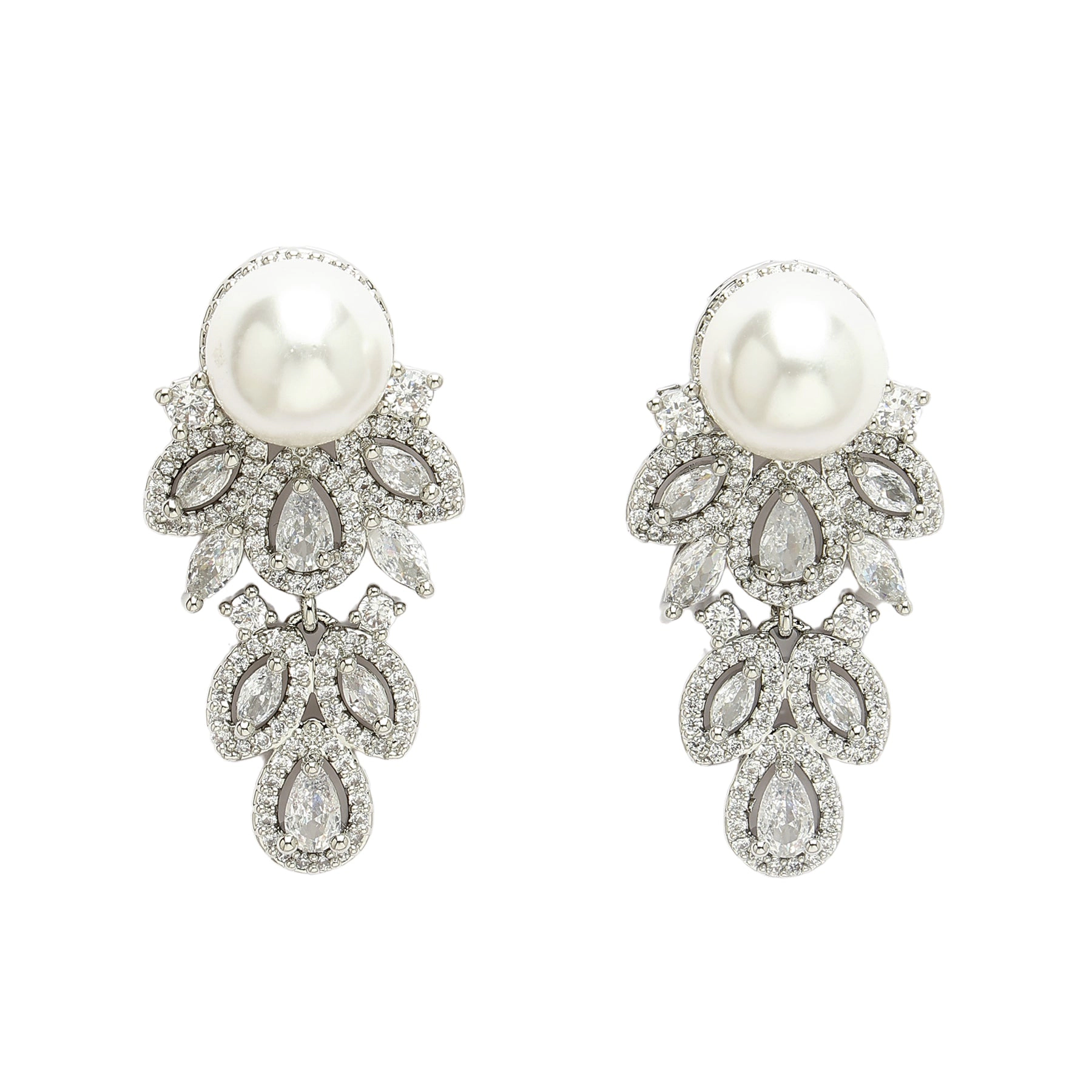 AGP PARIS Womens Diva Modern Zirconia Luxury Drop Earrings