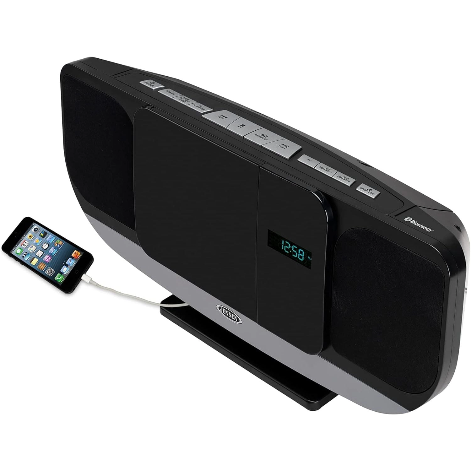 Jensen Wall-Mountable Bluetooth Music System with Vertical CD Player & FM Radio JBS-215