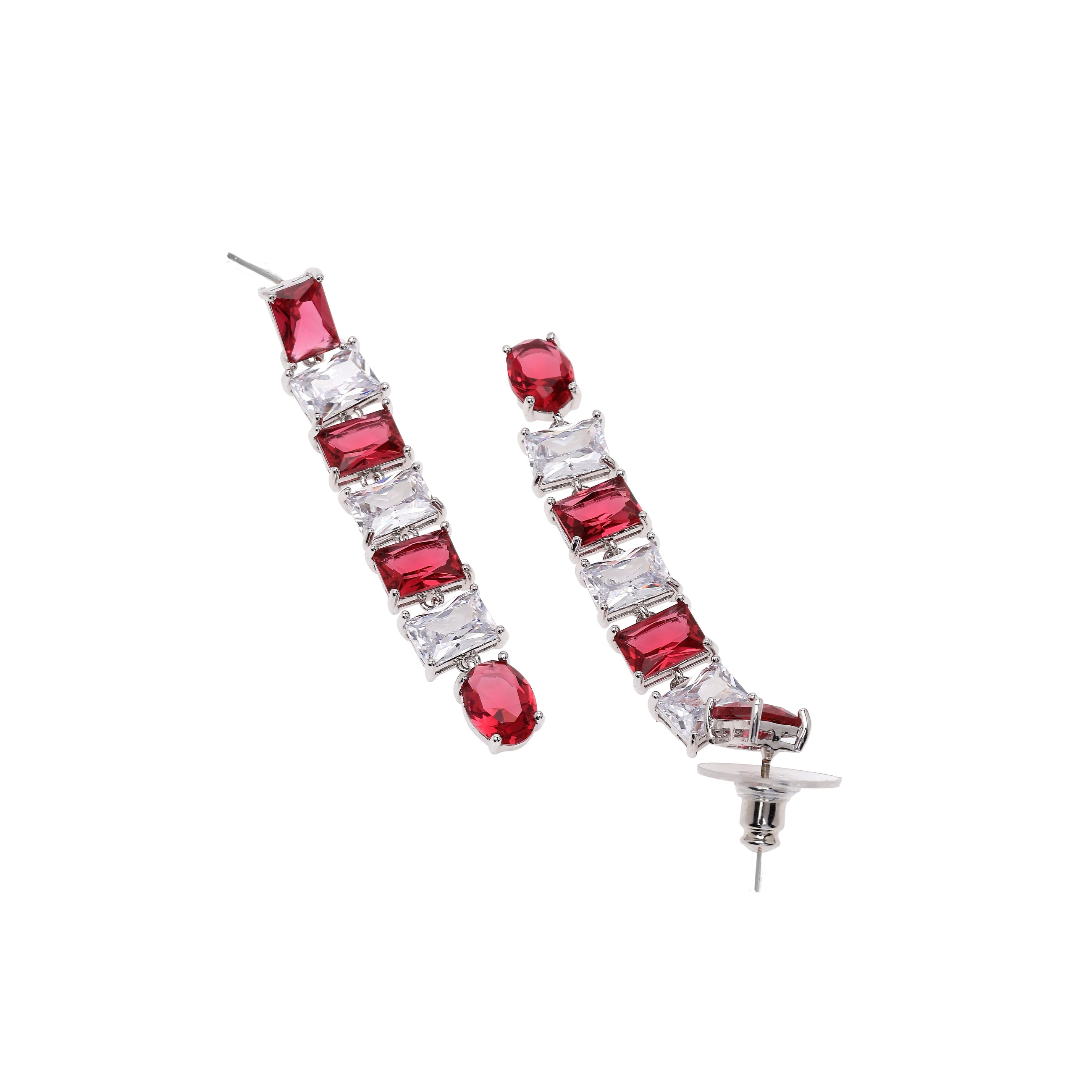 AGP PARIS Womens Hot Red Square Drop Earrings