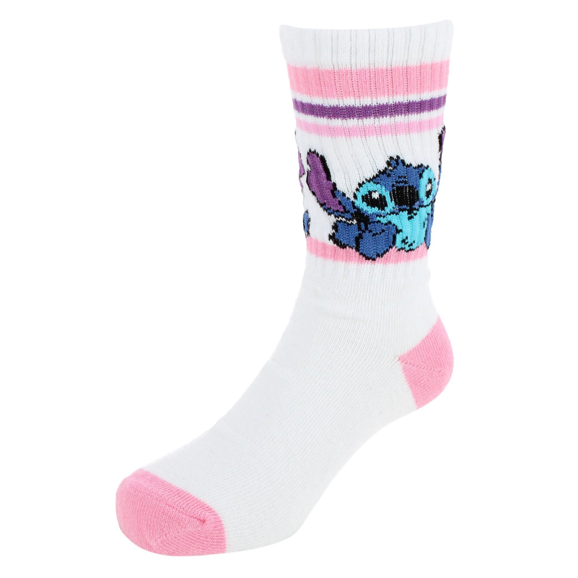 Textiel Trade Girl's Disney Lilo & Stitch Ribbed Athletic Socks (2 Pair)