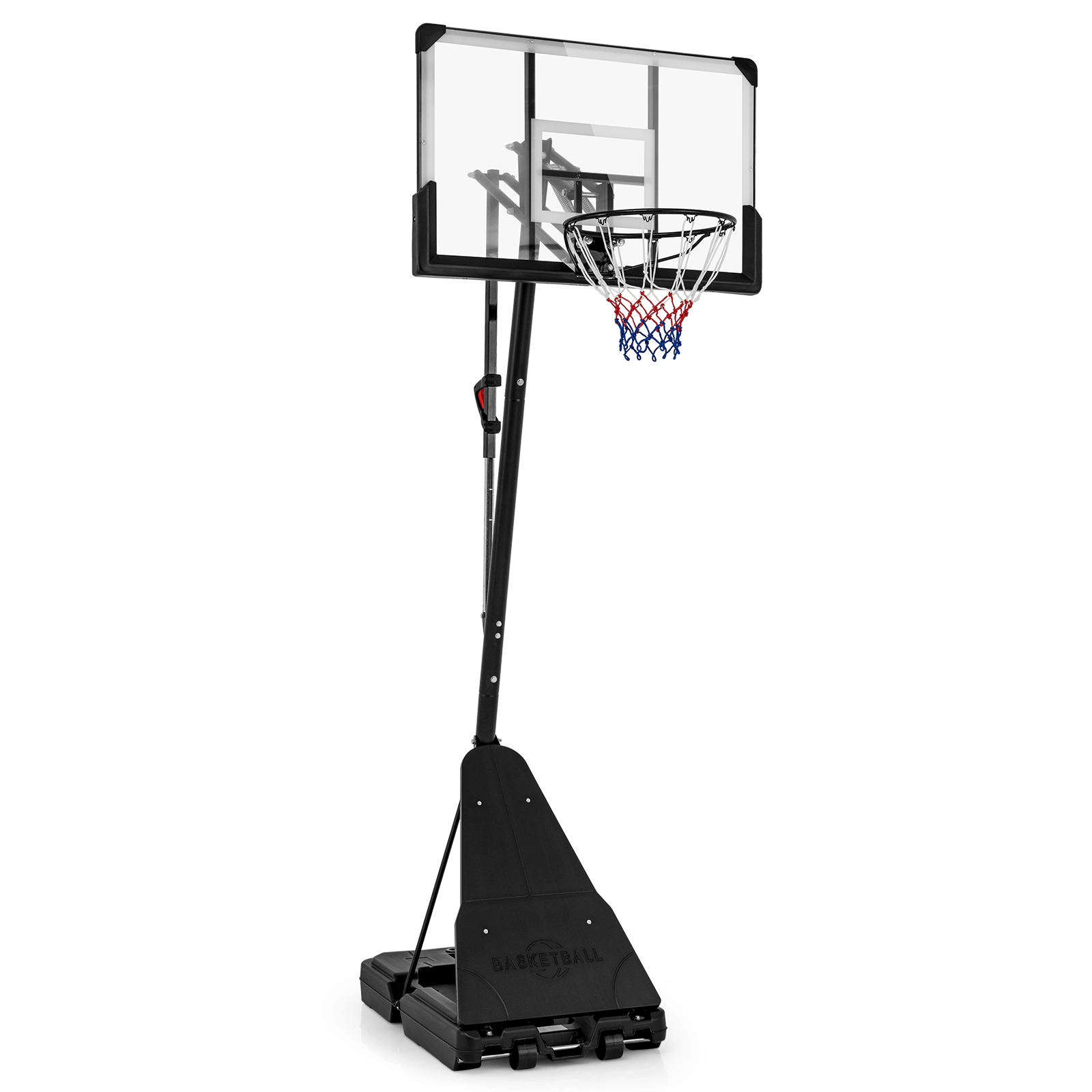SUGIFT 4.9-ft to 10-ft 10-Level Adjustable Portable Basketball Hoop with 44-in PC Backboard and Rebounder