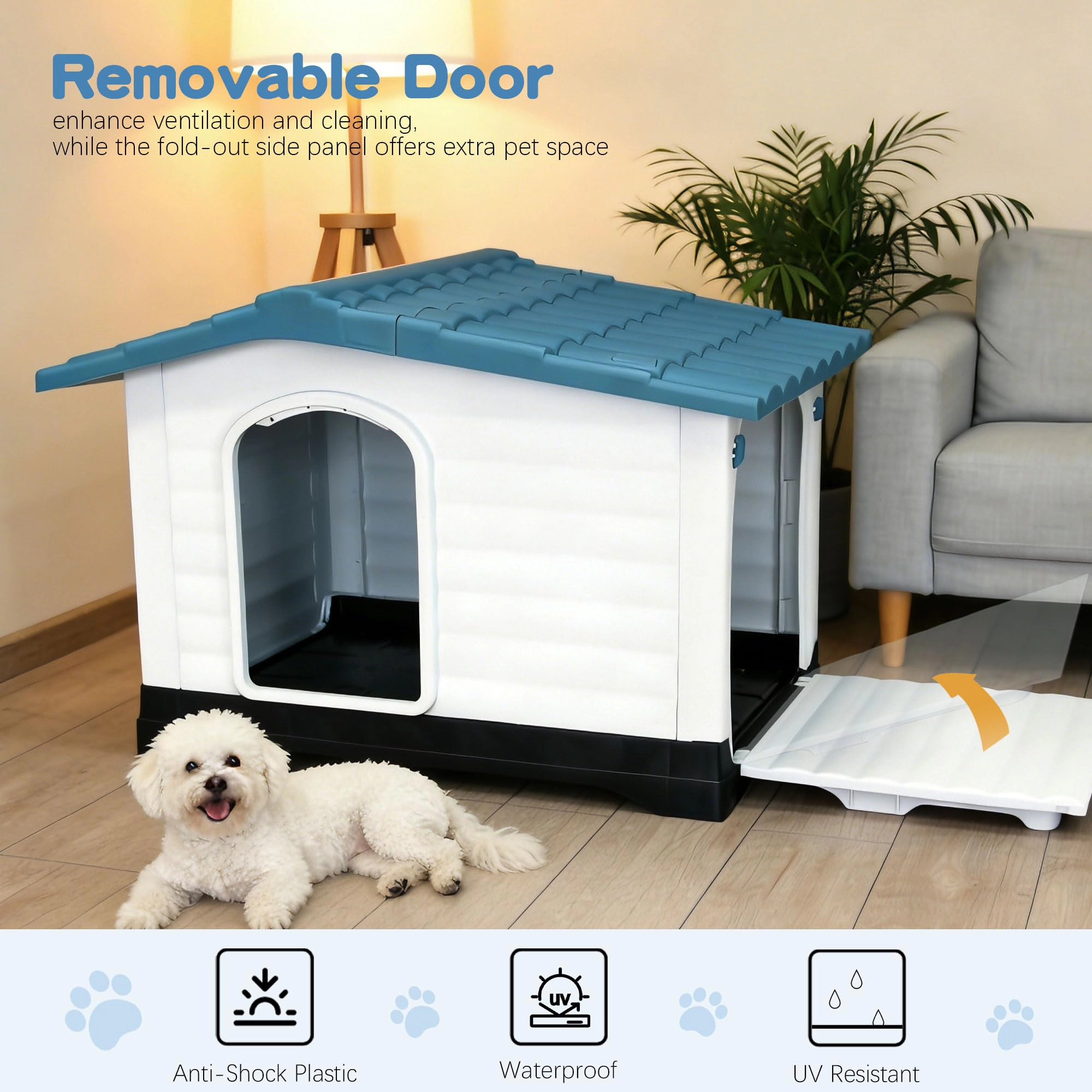 Durable Weather-Resistant Outdoor Dog House, Comfortable Pet Kennel