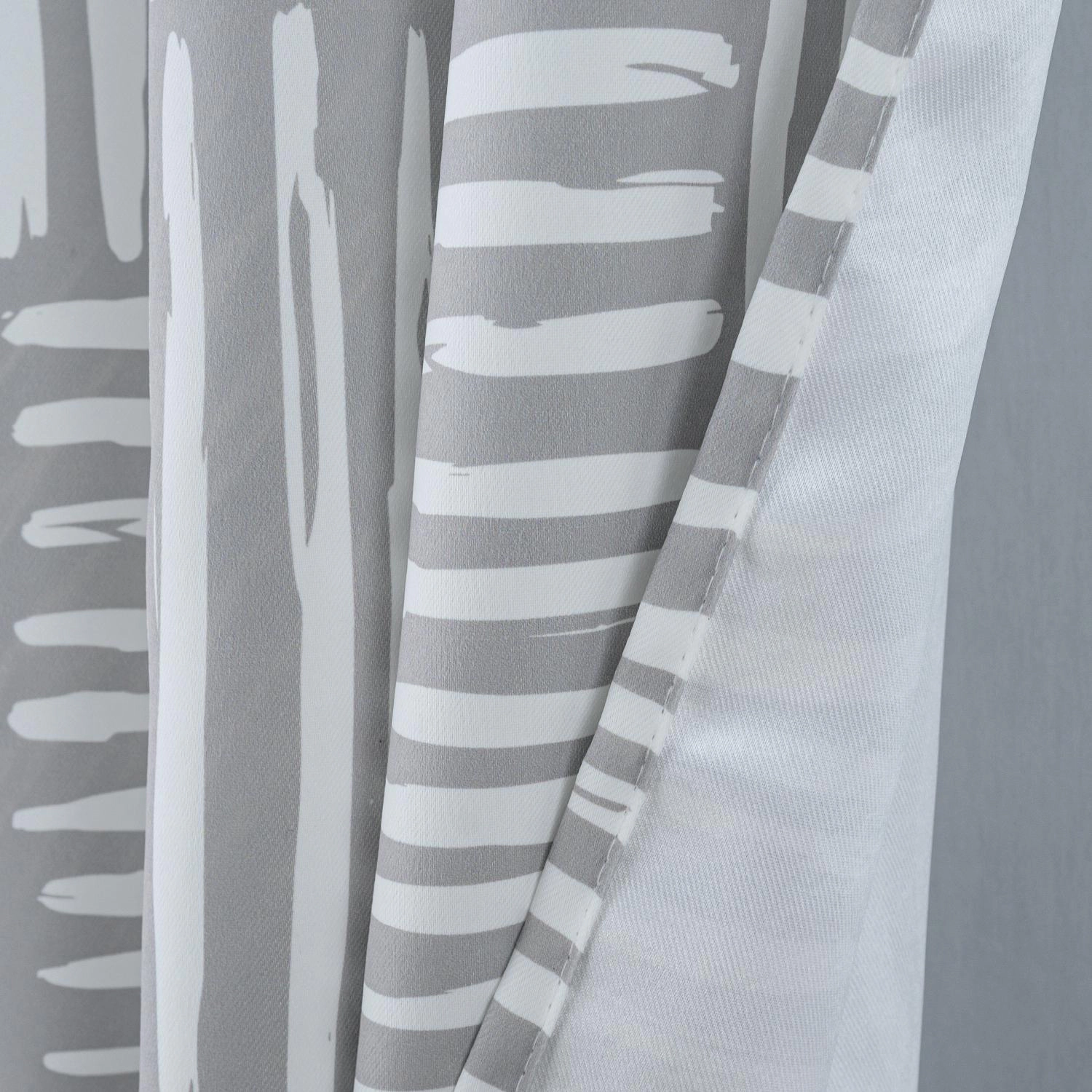 RT Designer Collection Ashton Printed Blackout Luxurious Decorative Grommet Curtain Panel 54" x 84" Silver