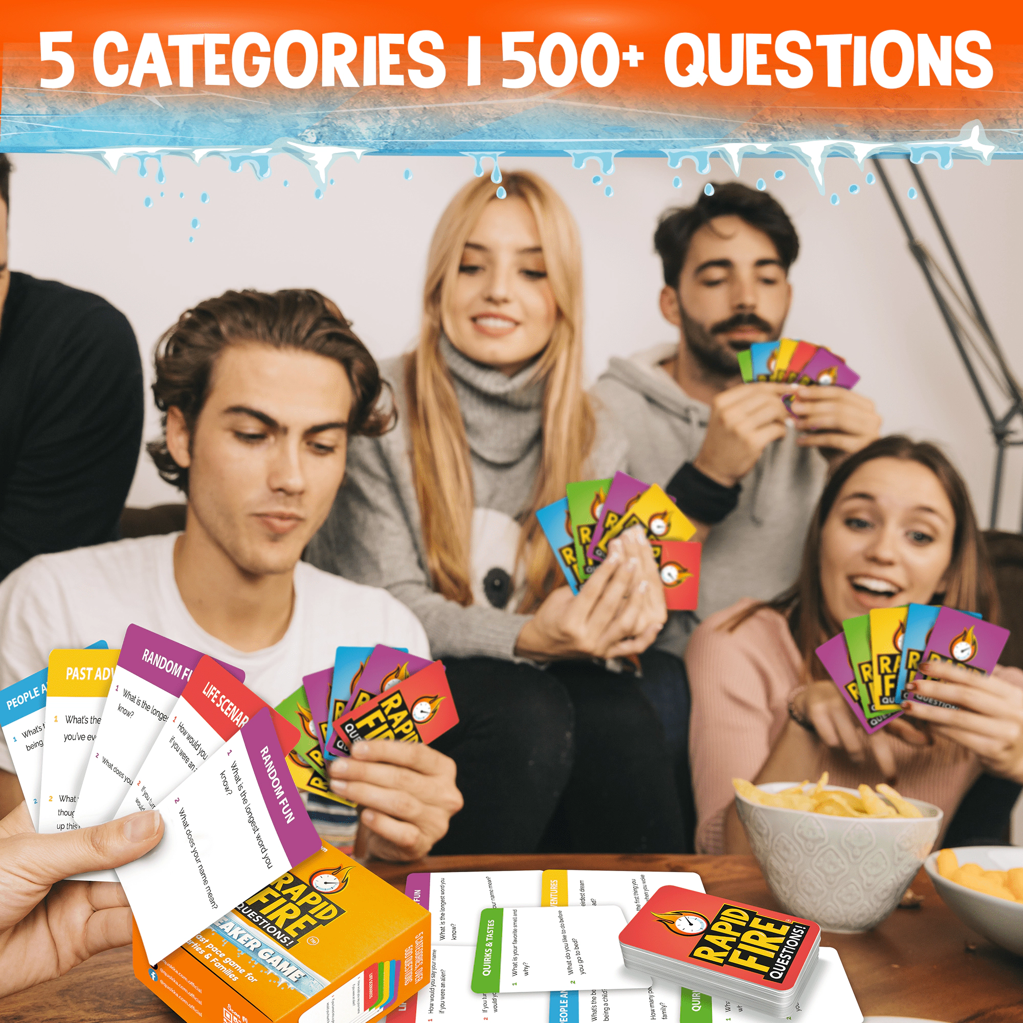 QUOKKA Kids Conversation Card Game, Icebreaker Questions for Families, Friends and Group Activities