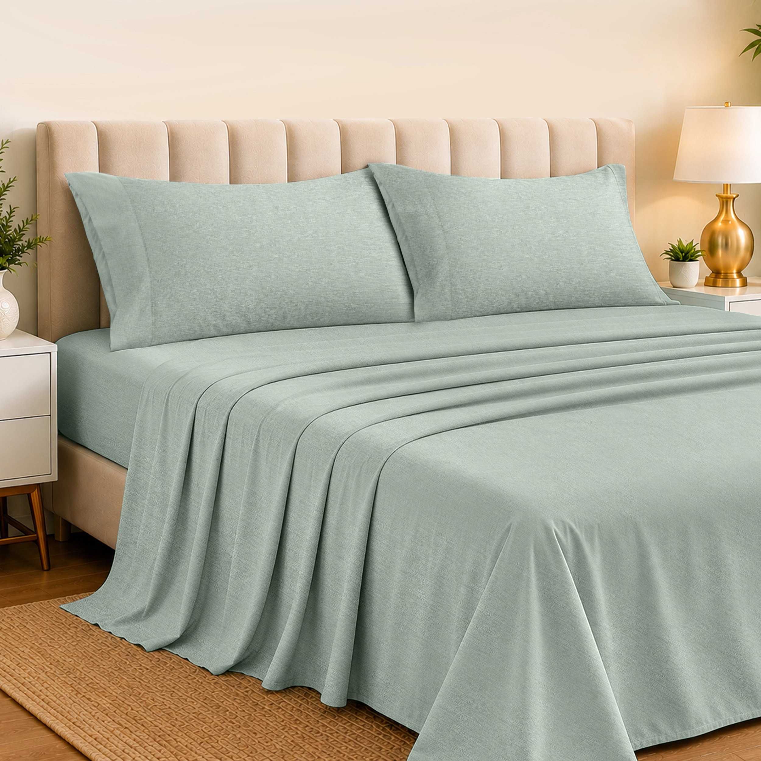 Lux Decor Collection Rayon from Bamboo Viscose Blend Sheet Set, Soft, Cooling & Breathable