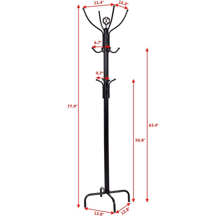Hivvago 12-Hook Metal Coat Rack for Entryway