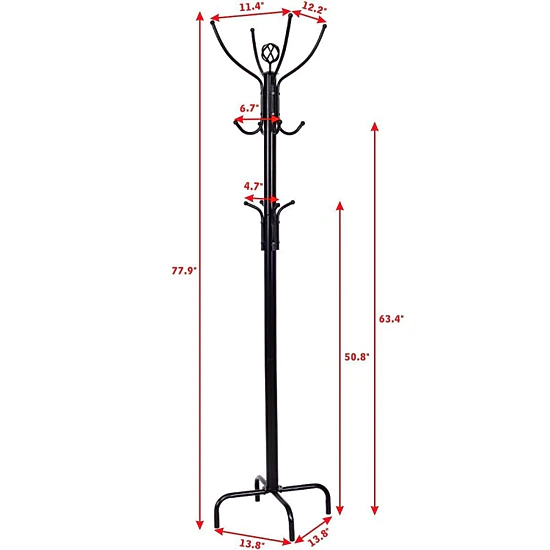 Hivvago 12-Hook Metal Coat Rack for Entryway