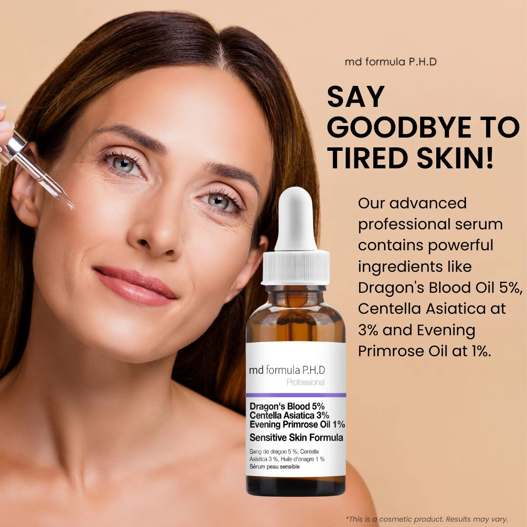 MD Formula Sensitive Skin Serum Dragon's Blood 5% Centella Asiatica 3% Evening Primrose Oil 1% 30ml
