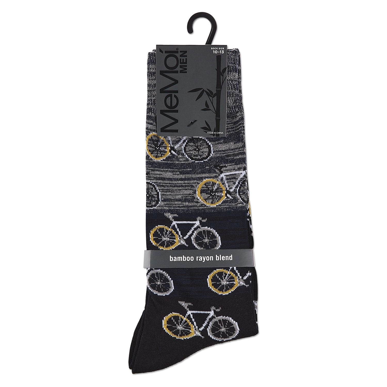 Memoi Men's Bicycles Patterned Rayon From Bamboo Crew Socks