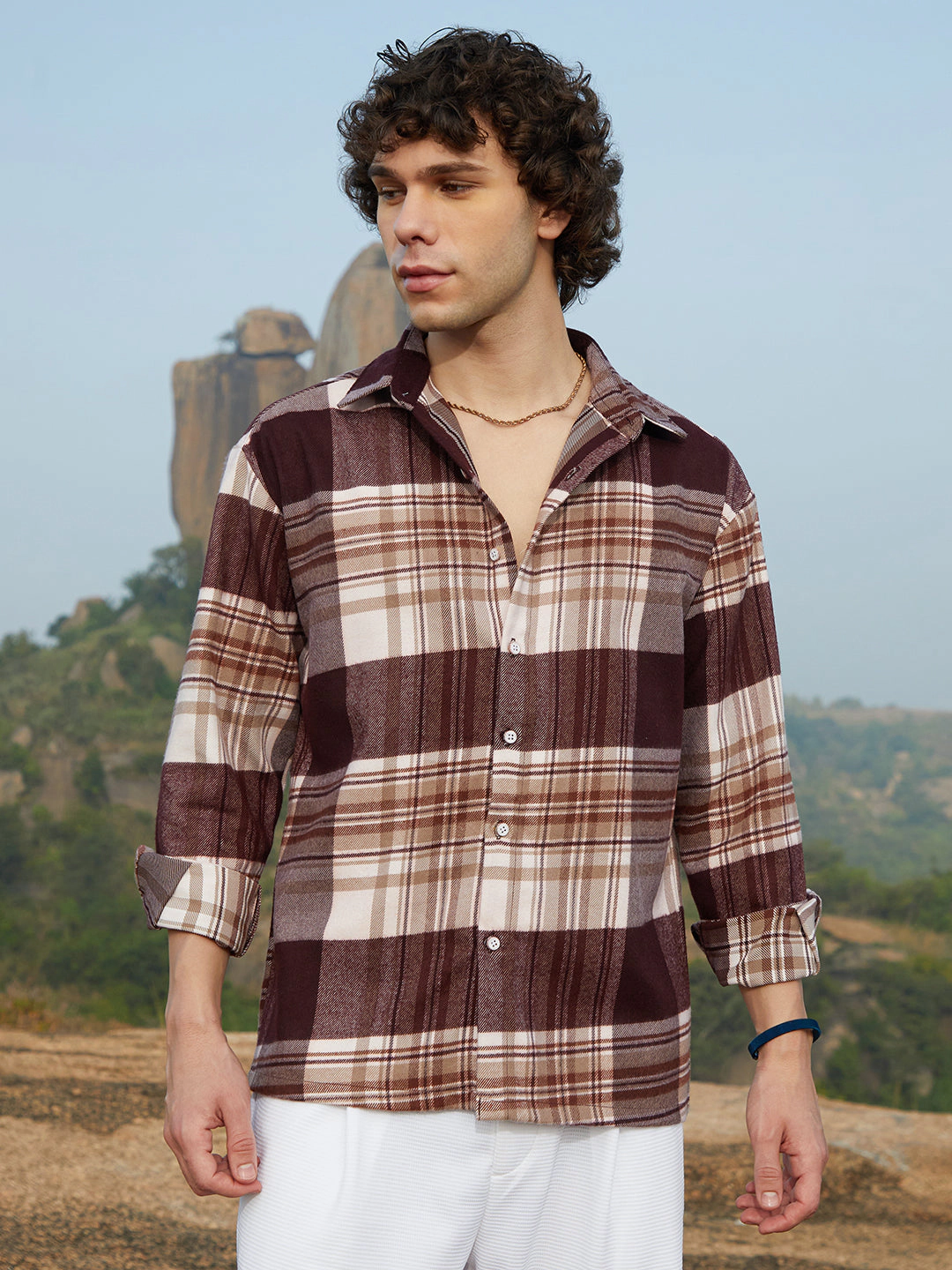 Cahoot Men's Plaid Oversized Shirt