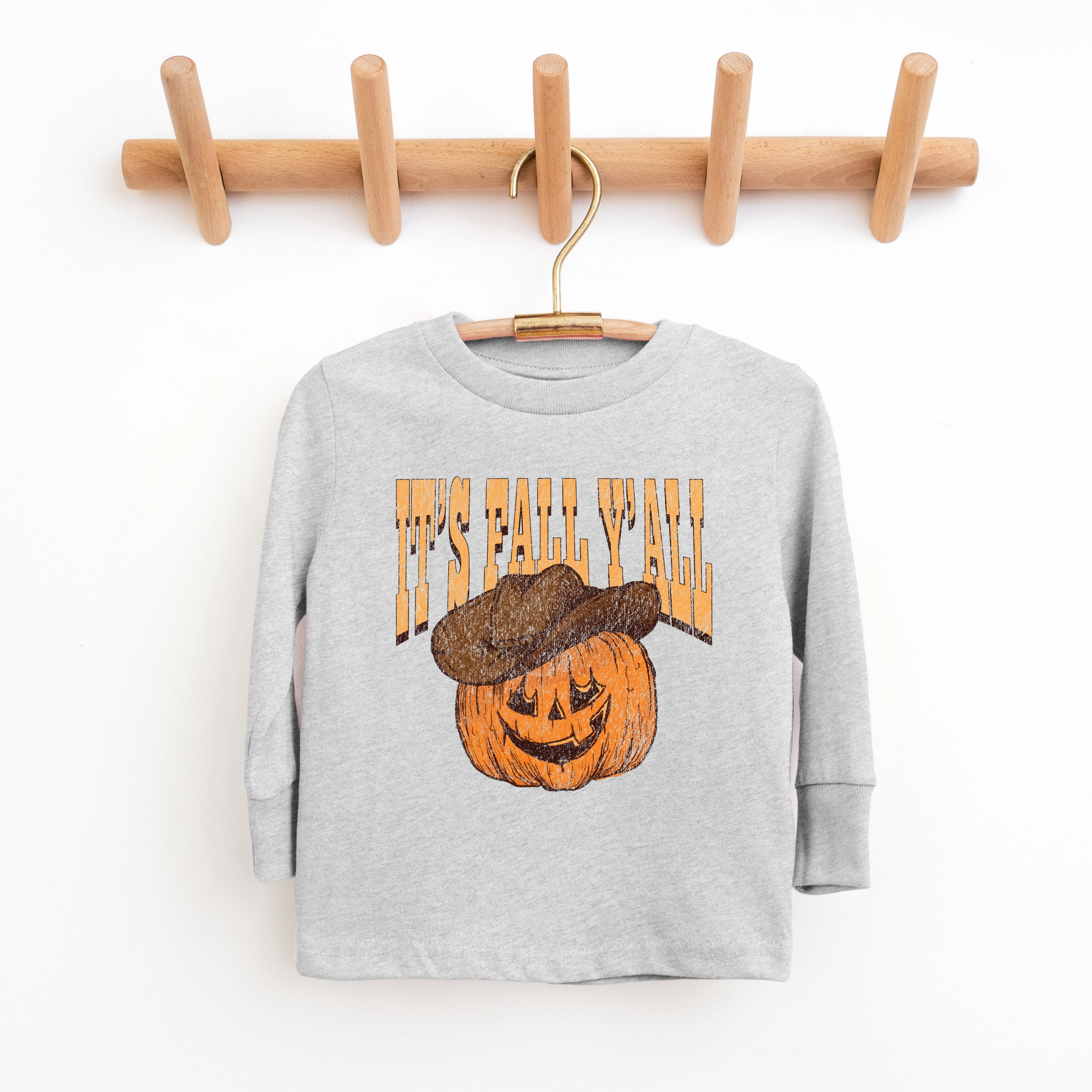 The Juniper Shop - Youth Long Sleeve Graphic T-Shirt It's Fall Y'all Jack-O-Lantern