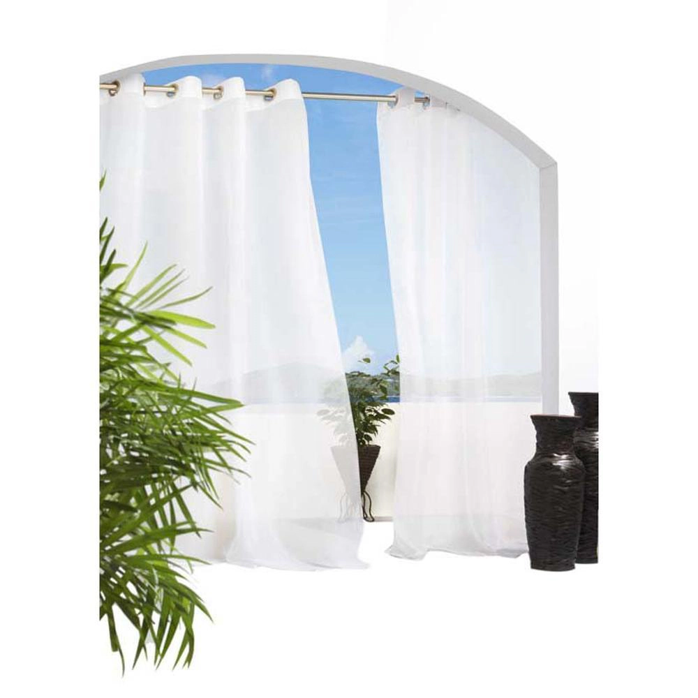 Commonwealth Outdoor Decor Escape Voile Hook and Loop Tab Curtain Panel - 54x108" - White