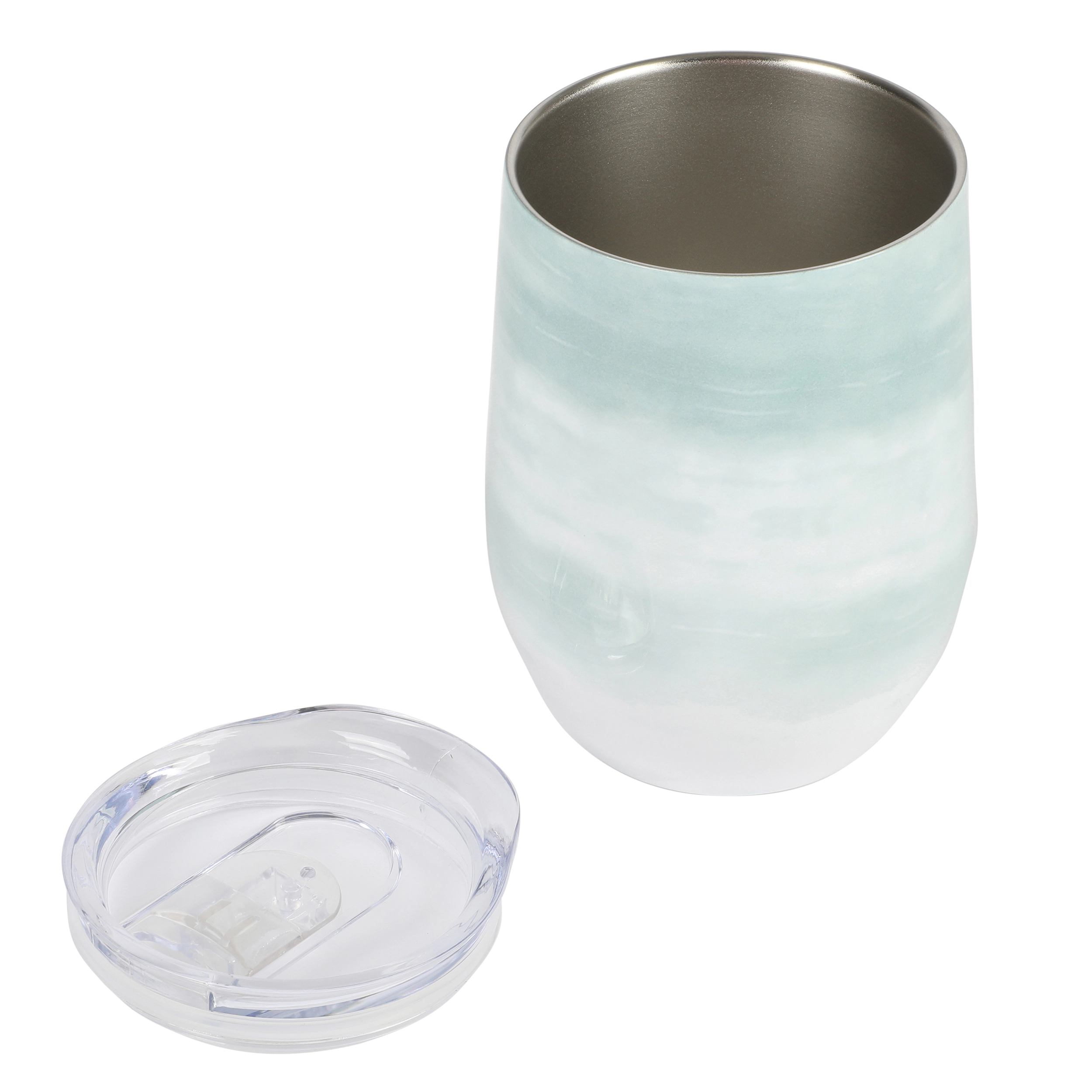 Gibson Home Brampton 12 Ounce Stainless Steel Thermal Stemless Wine Tumbler in Mint