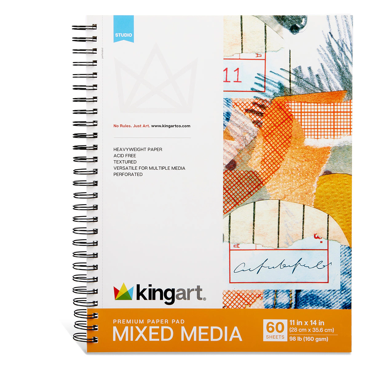 KINGART Mixed Media Sketchbook - 11 x 14 inches - 60 Sheets