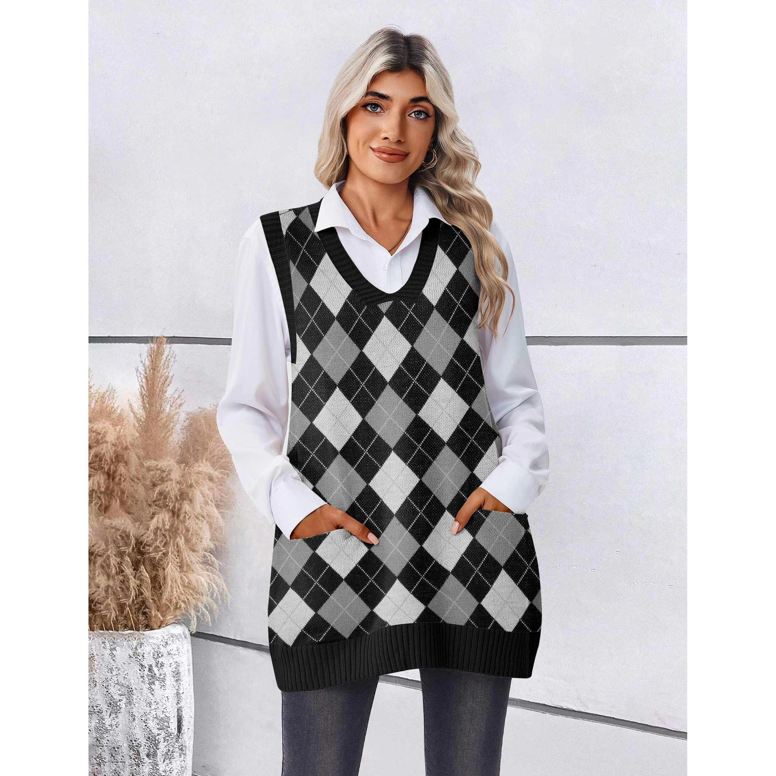 Zeagoo Women's V-Neck Knit Sweater Vest