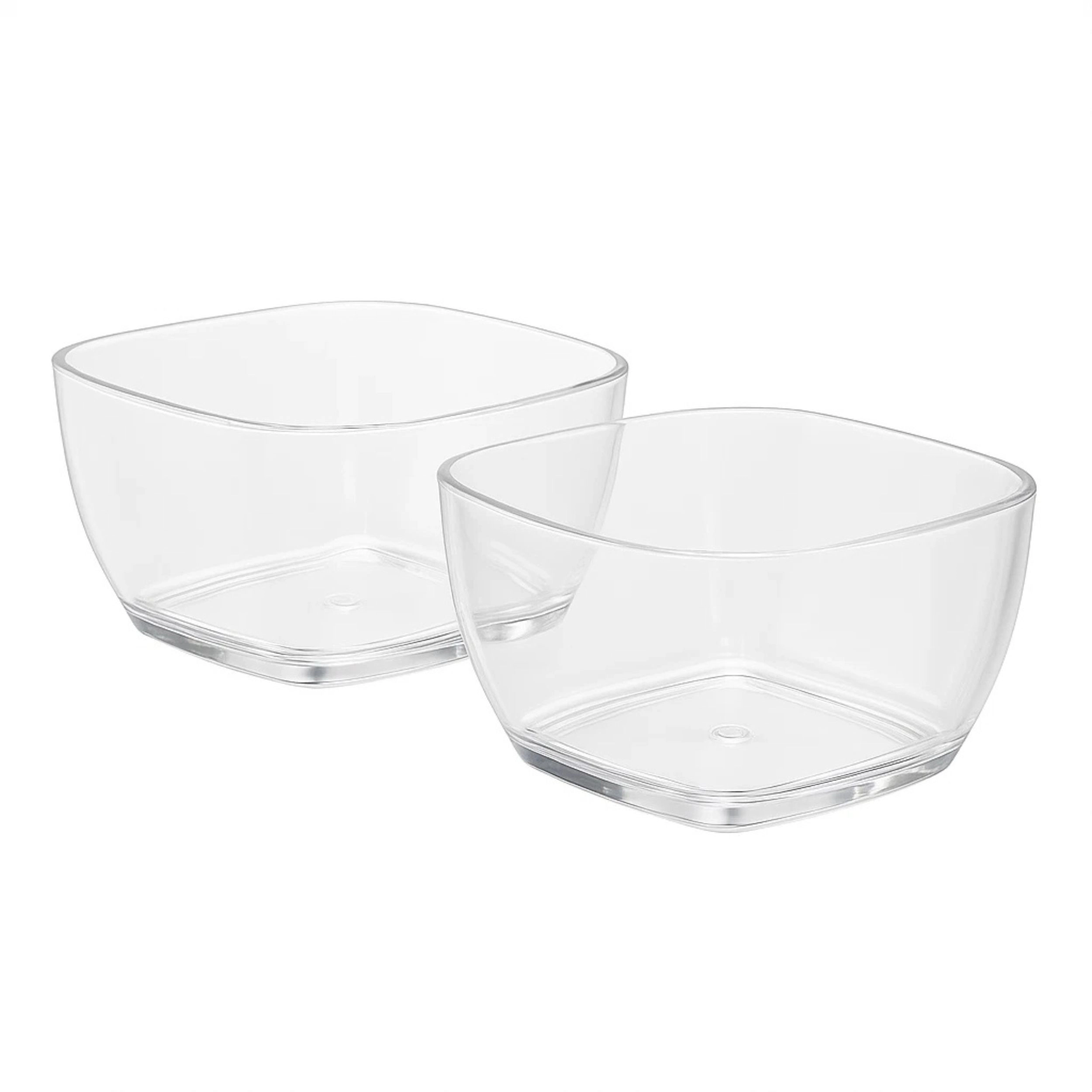 Home Collection Pack of 2,  5.5" Clear Acrylic Serving Bowls