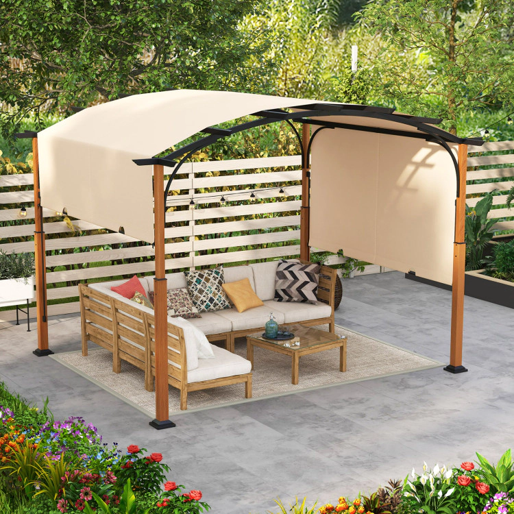 Hivvago 10 x 12 FT Outdoor Retractable Pergola with Canopy for Patio