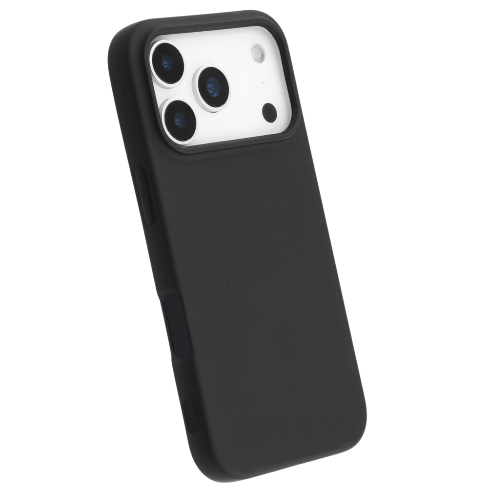 Qixxronics for iPhone 17 Pro Max Silicone Case Shock-Absorbent Slim Protective Phone Cover (Black)