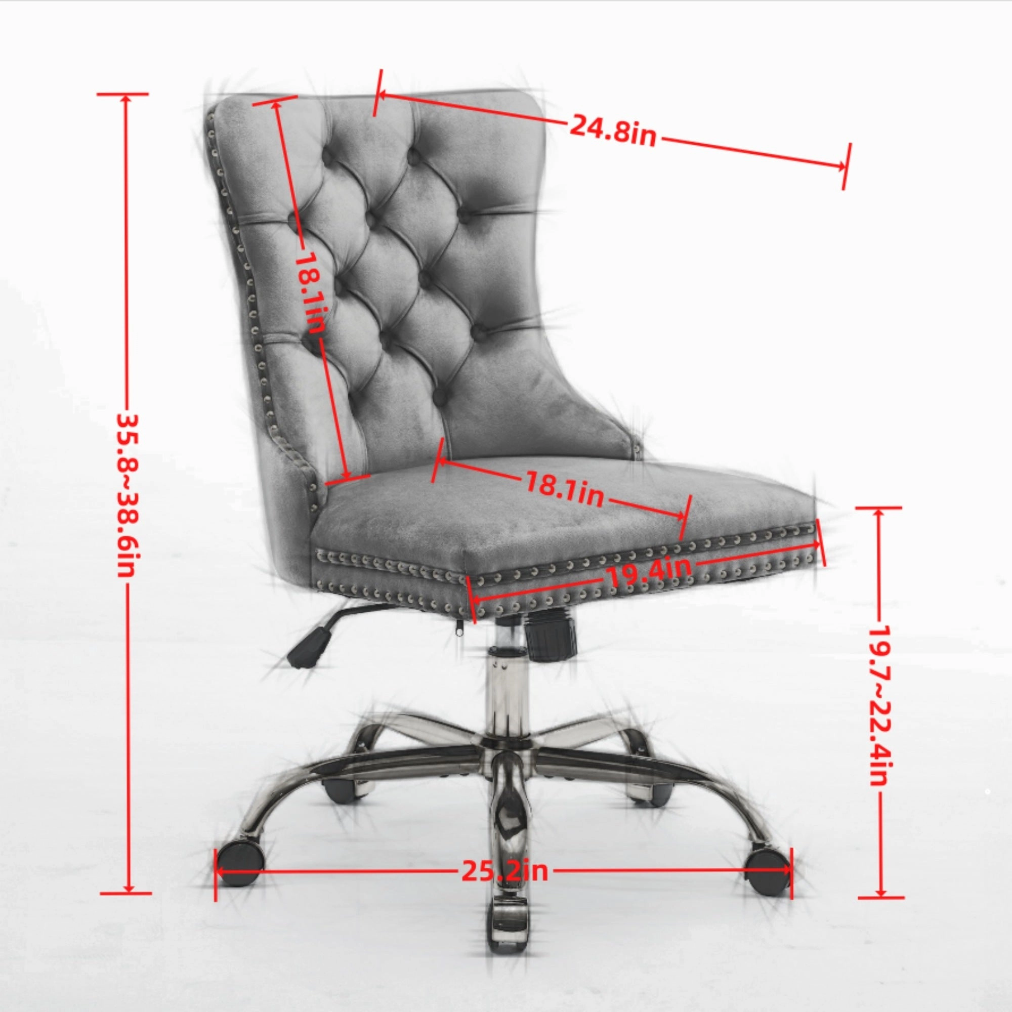 Platinum-Level Office Chairs Velvet Tufted Office Chair