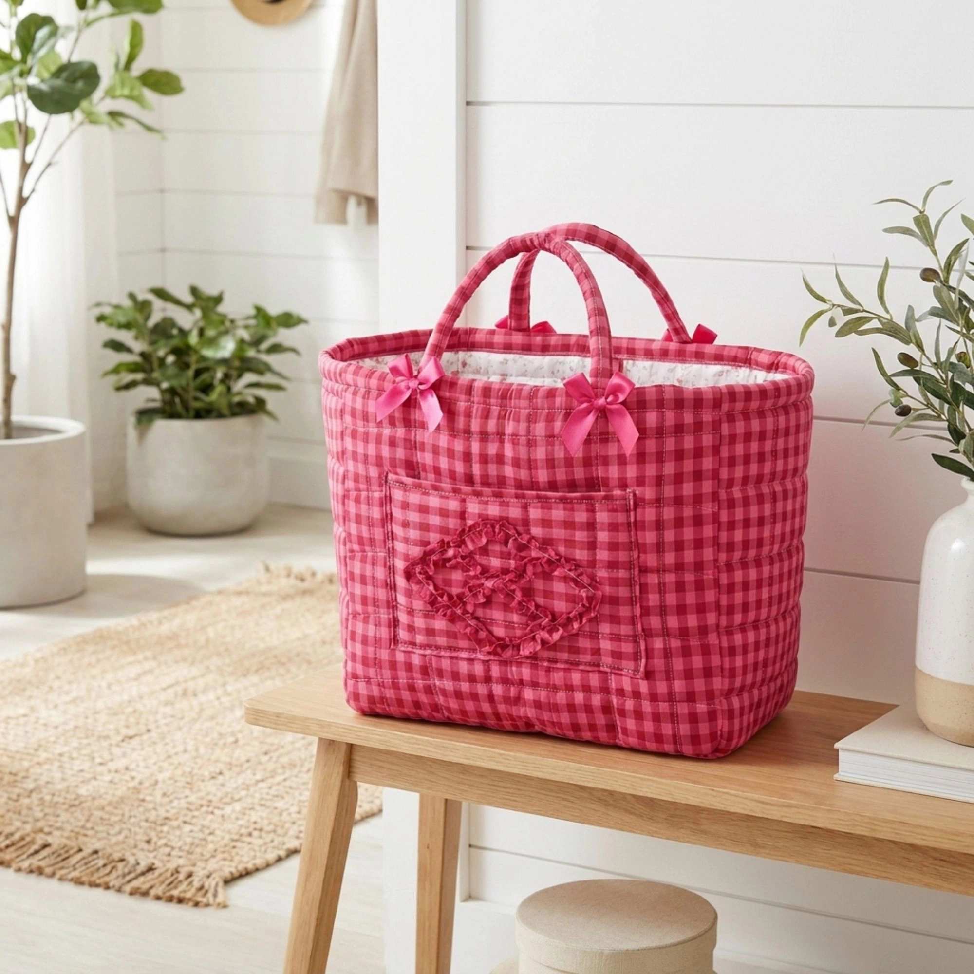 Alilang Unisex Large Quilted Storage Caddy Organizer Tote with Handles