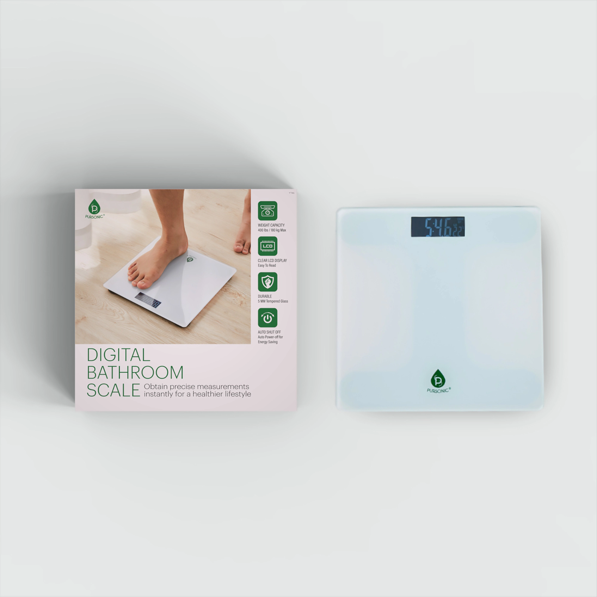 Pursonic Unisex Digital Health & Wellness Bathroom Digital Scale