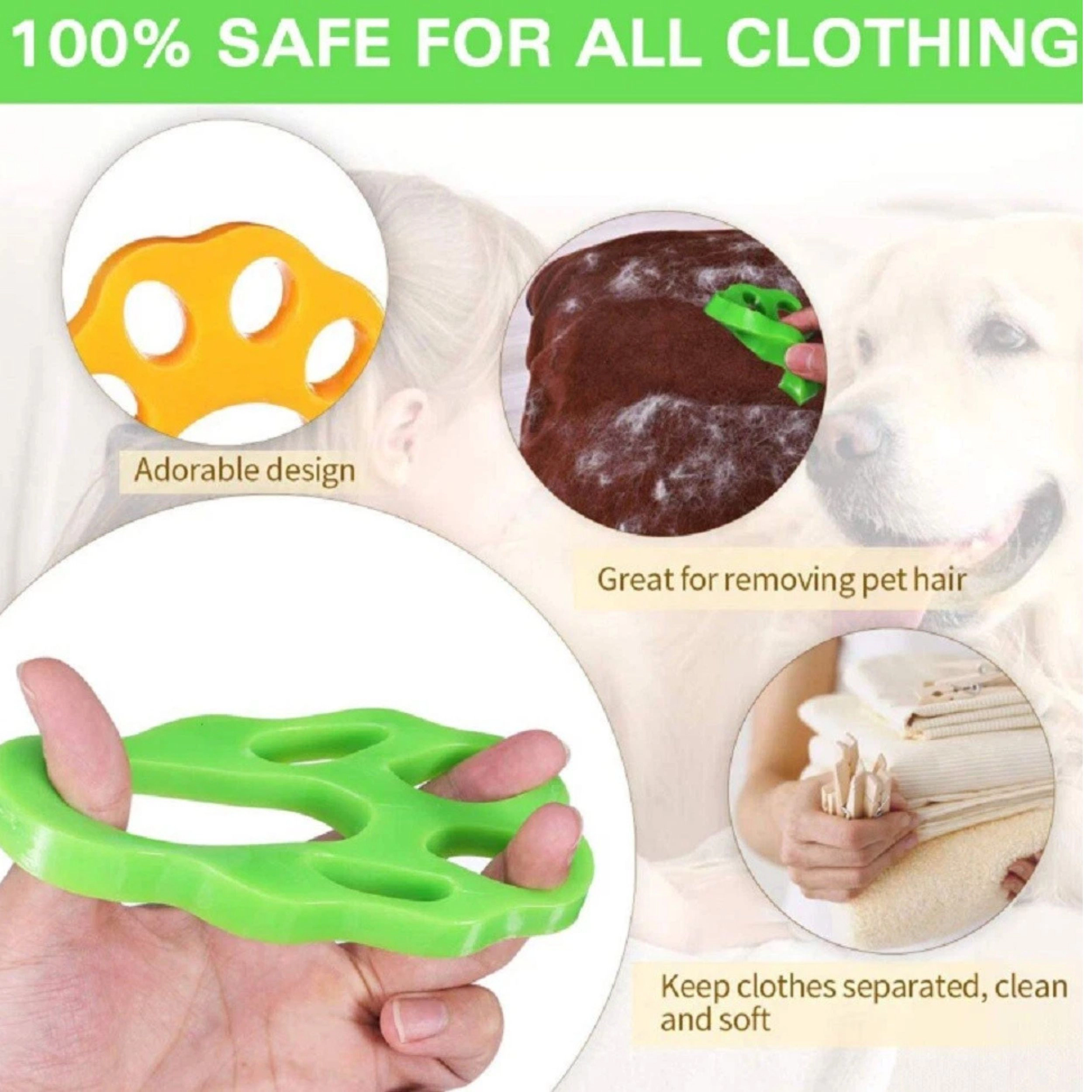 Home Collection Pack of 2 Laundry Pet Hair Remover Washing Machine Fur Catcher
