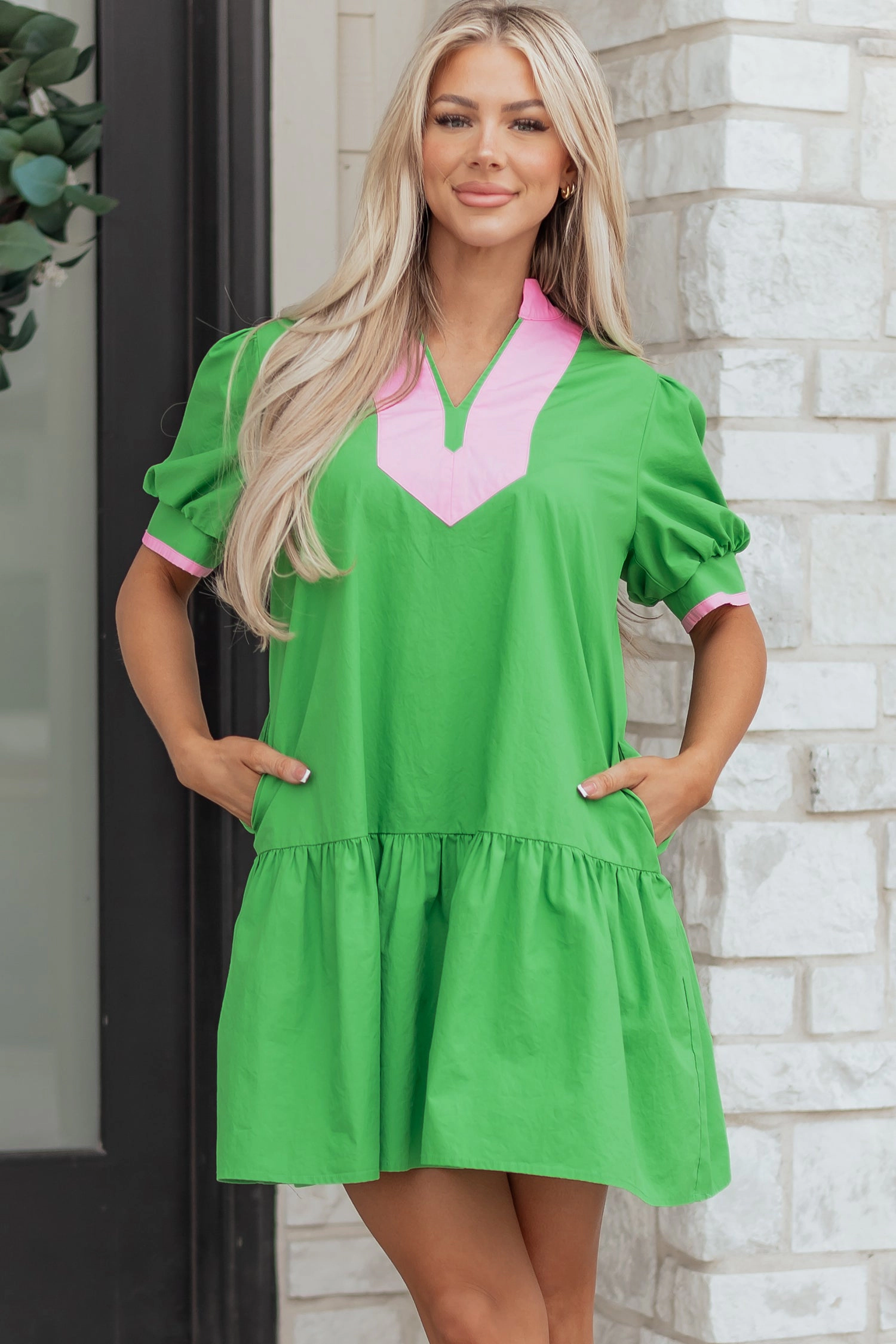Threaded Pear Women's Ainara Ruffle Hem Mini Dress