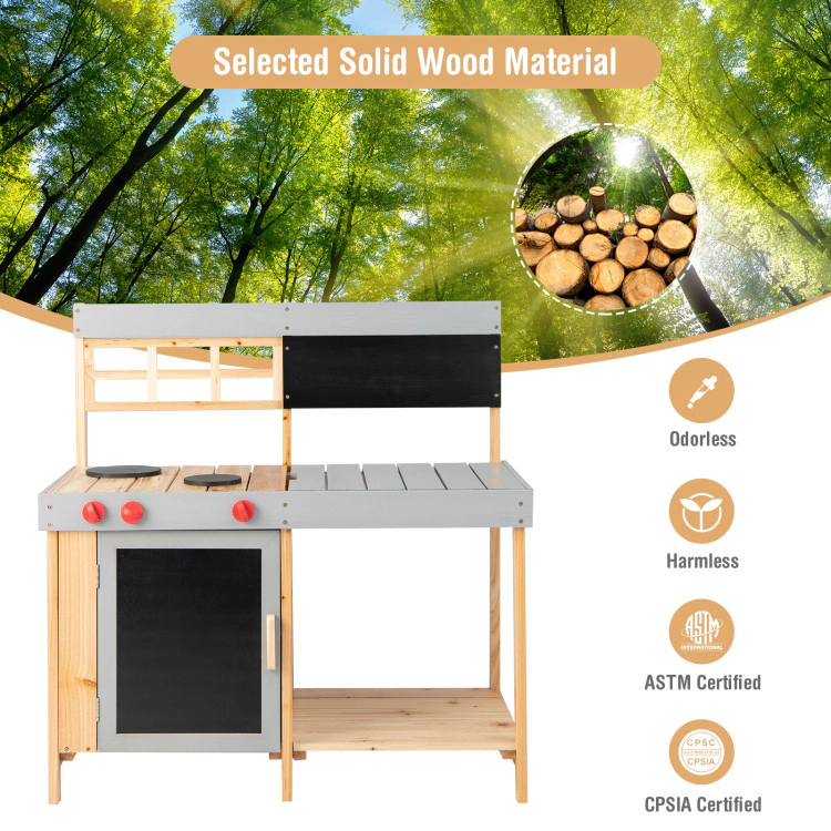 Hivvago Outdoor Kid'S Mud Kitchen Set With Detachable Water Box For Toddlers Over 3