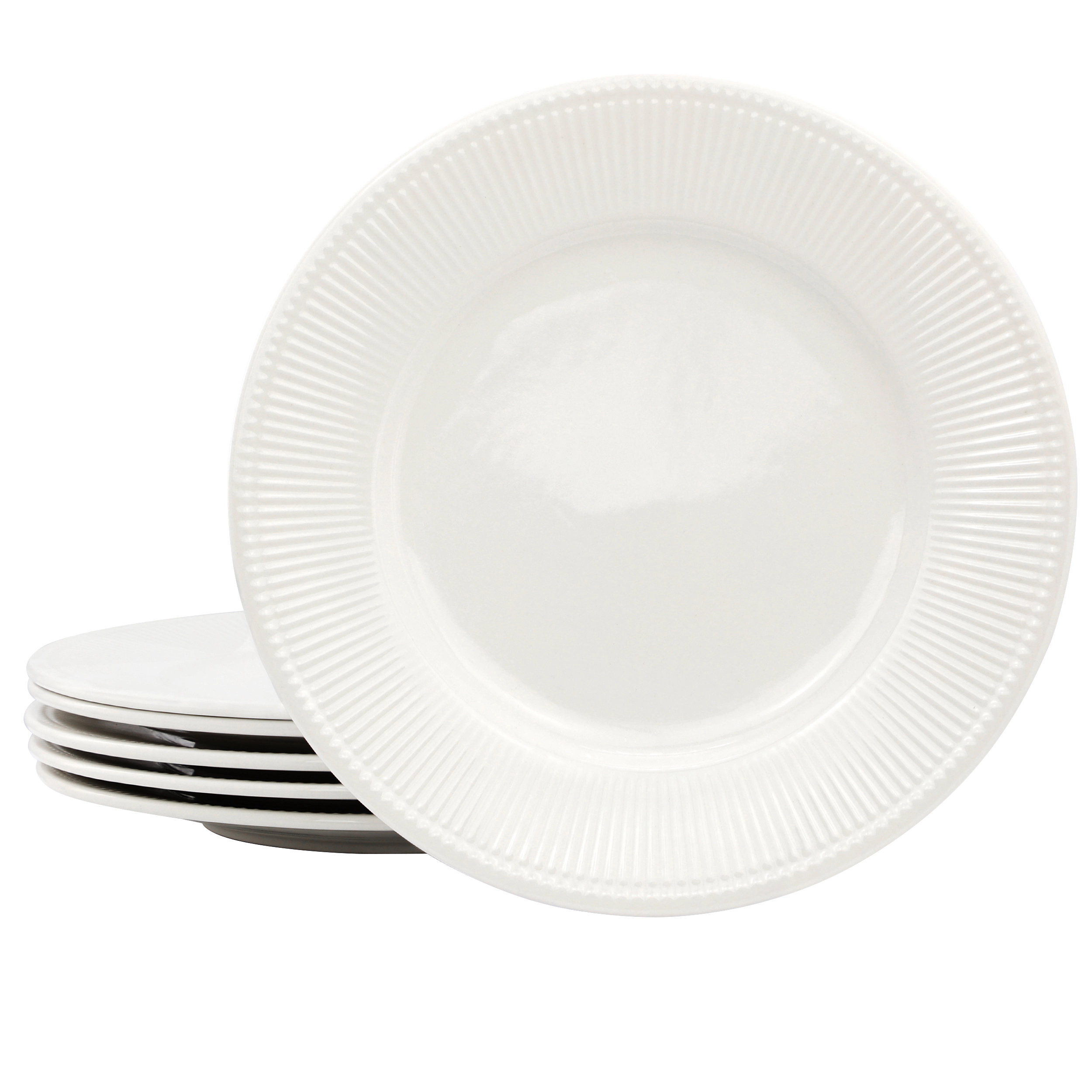 Elama Gretel 6 Piece Round Stoneware Dinner Plate Set