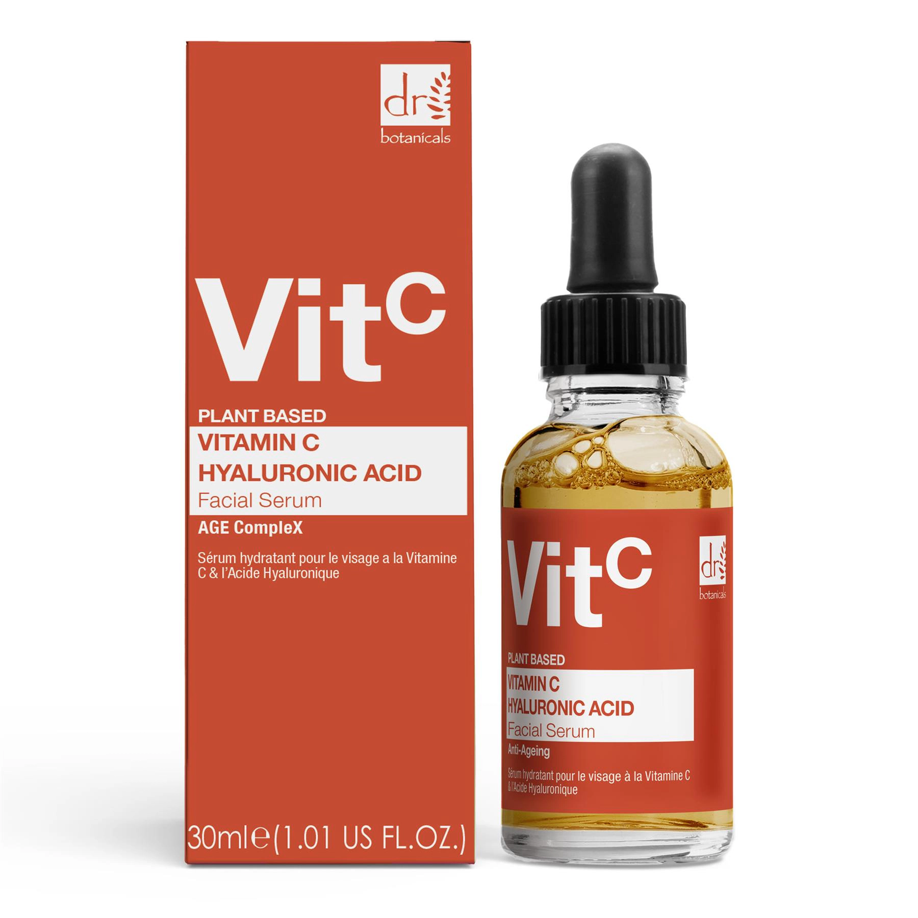 Dr Botanicals Vitamin C 5% & Hyaluronic Acid 2% Hydrating Facial Serum 30ml