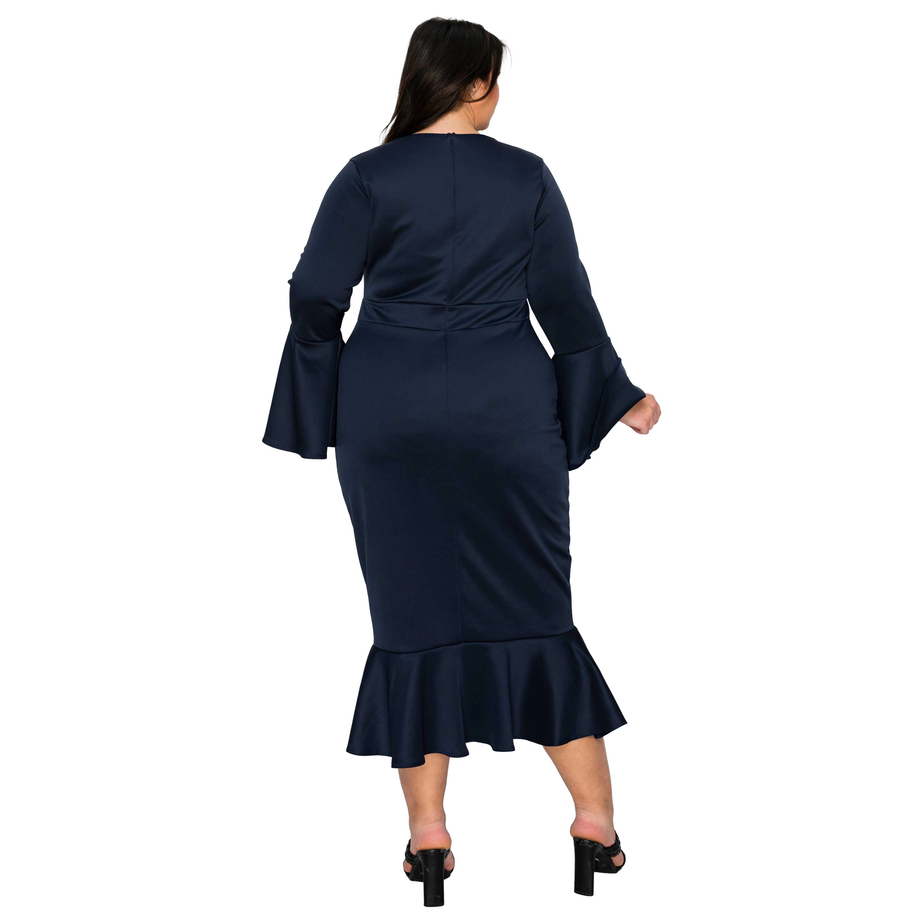 L I V D Women's Plus Sabrina Mermaid Hem Dress