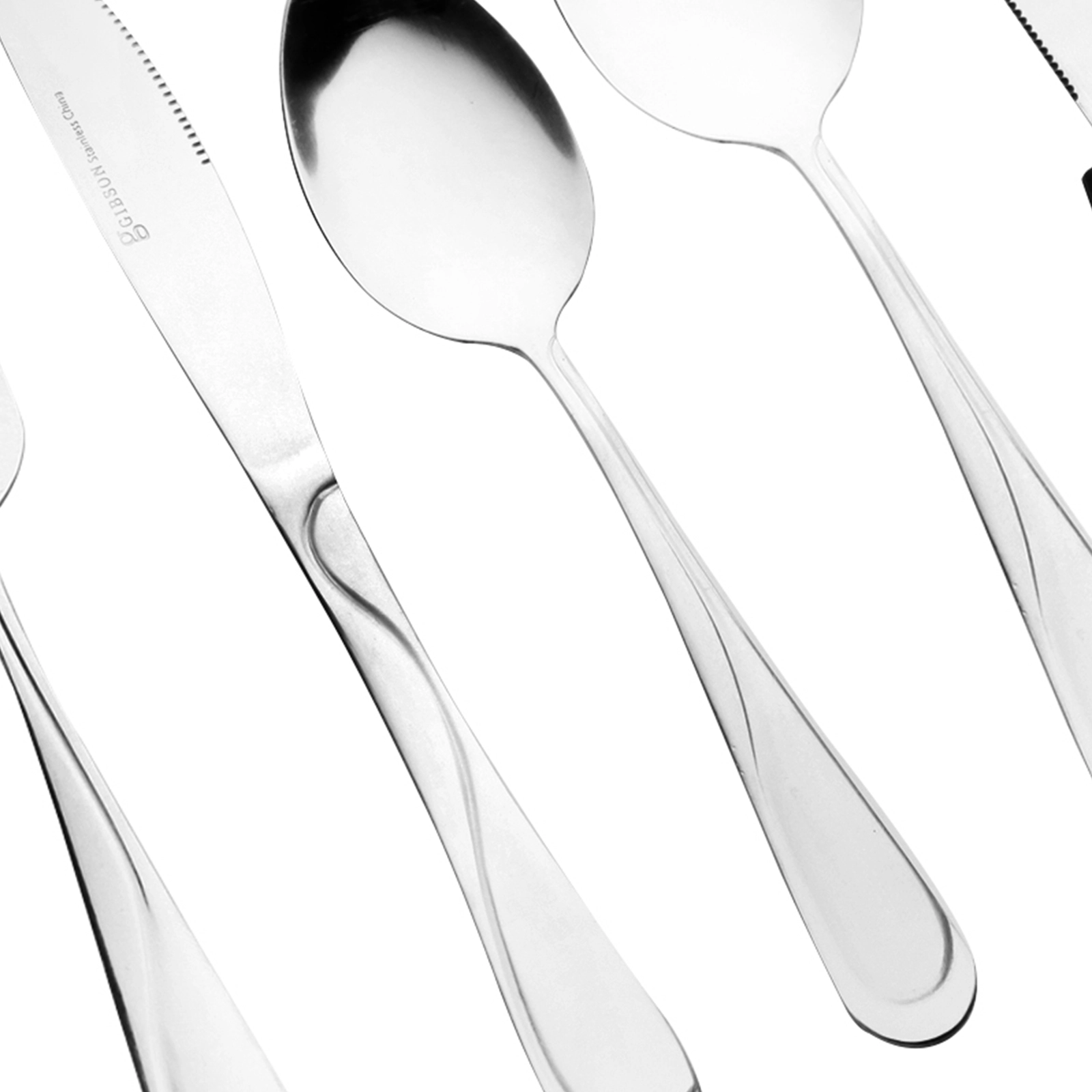 Gibson Home Trillium Plus 24 Piece Stainless Steel Flatware Set with 4 Steak Knives