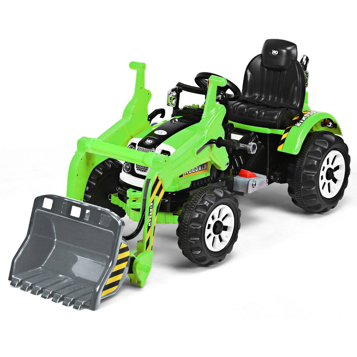 SUGIFT Front Loader and Digger Bucket 12V Battery Powered Kids Ride On Dumper Truck