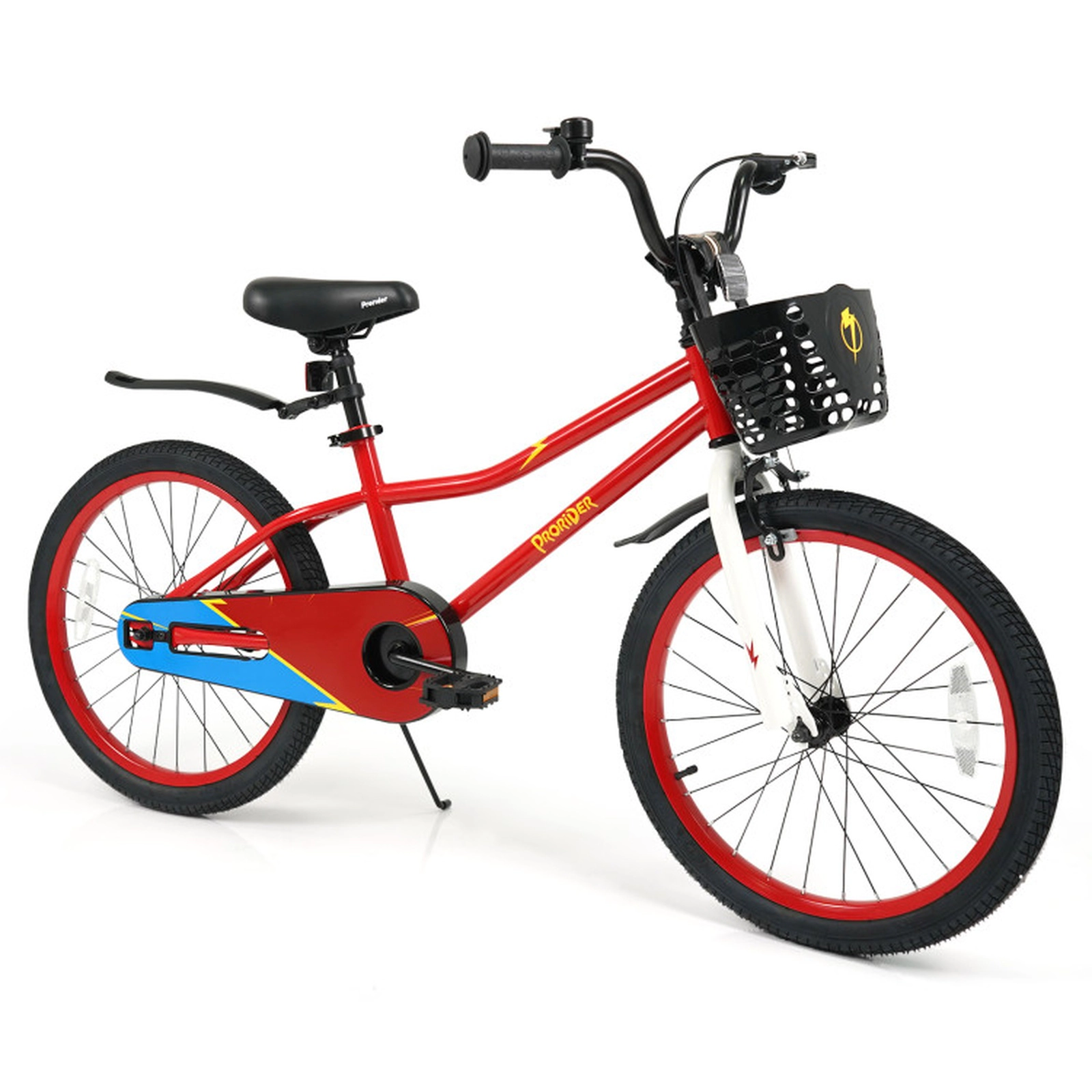 SUGIFT 20-Inch Kids Bicycle with Adjustable Seat Hand and Coaster Brakes 143-lb Capacity Ages 8+ Navy/Red/White