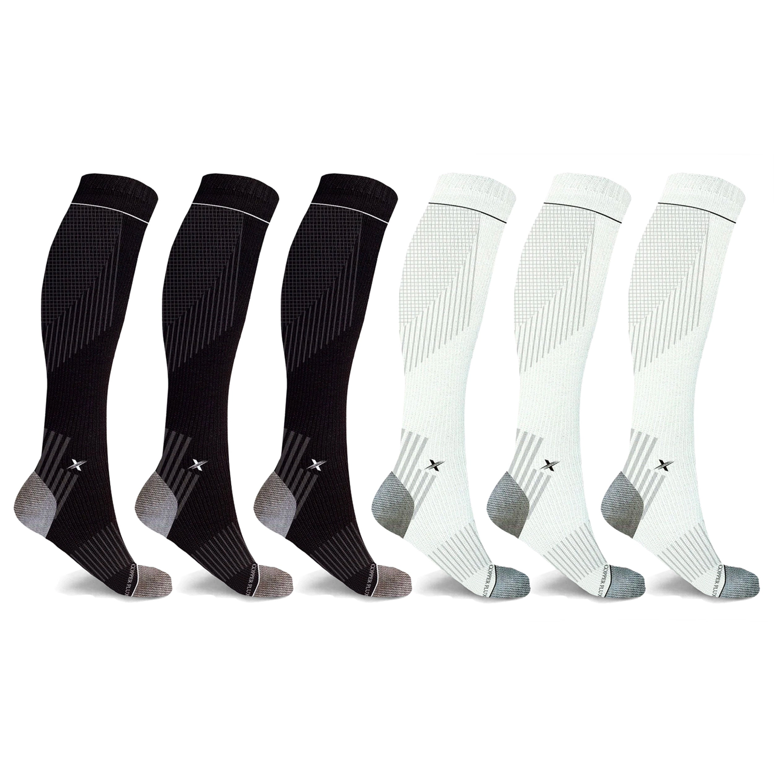 Extreme Fit Copper Compression Pain Relief Targeted Knee High Socks - 6 Pair