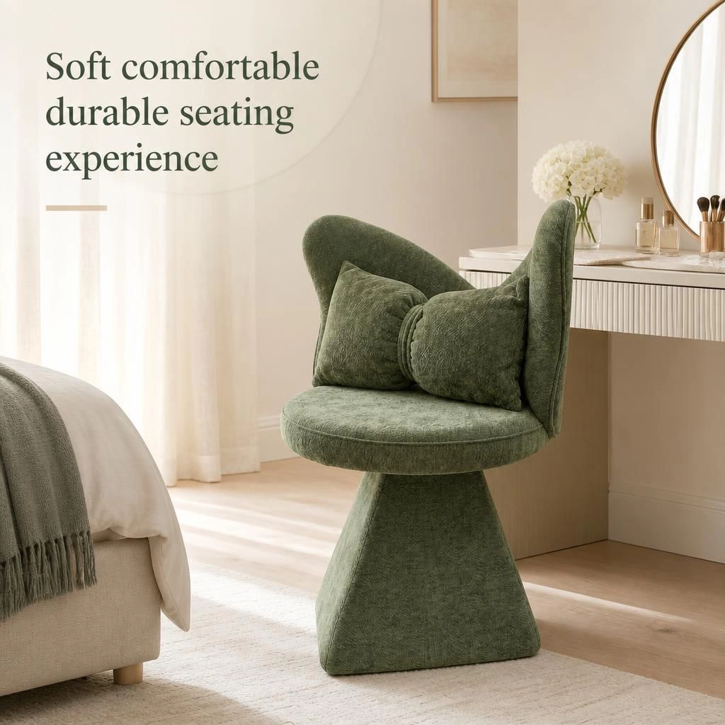 GOODSILO Compact Upholstered Fabric Accent Chair Armless Seating