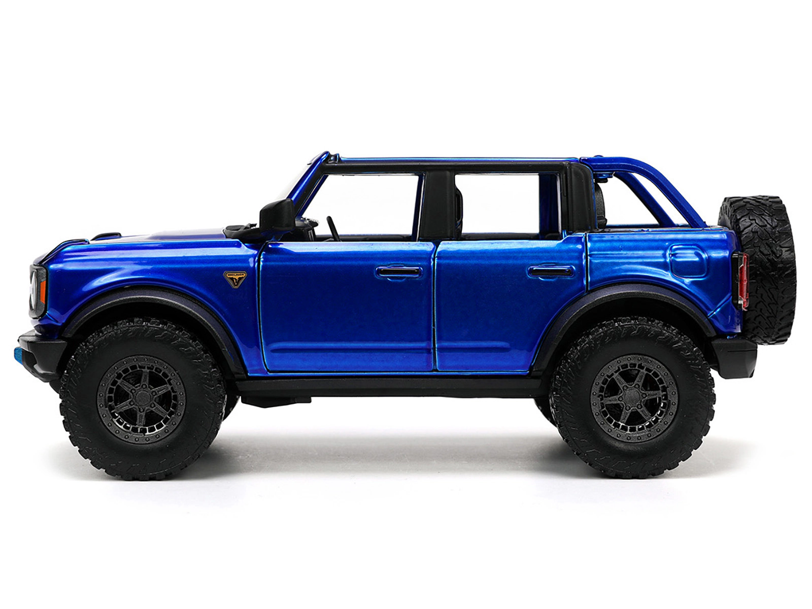 Jada 2021 Ford Bronco Open-Top Candy Blue Metallic with Extra Wheels "Just Trucks" Series 1/24 Diecast Model Car by Jada