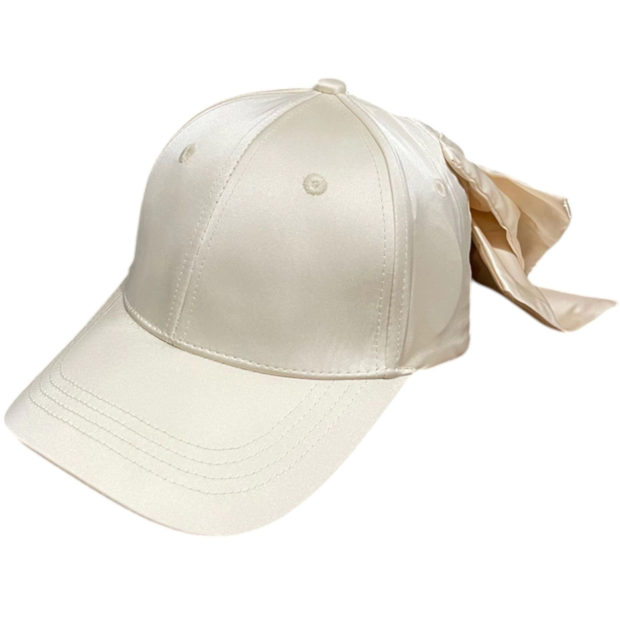 Anna-Kaci Women's Satin Baseball Cap with Back Bow Accent Adjustable Fit and Curved Brim for Chic Casual Style