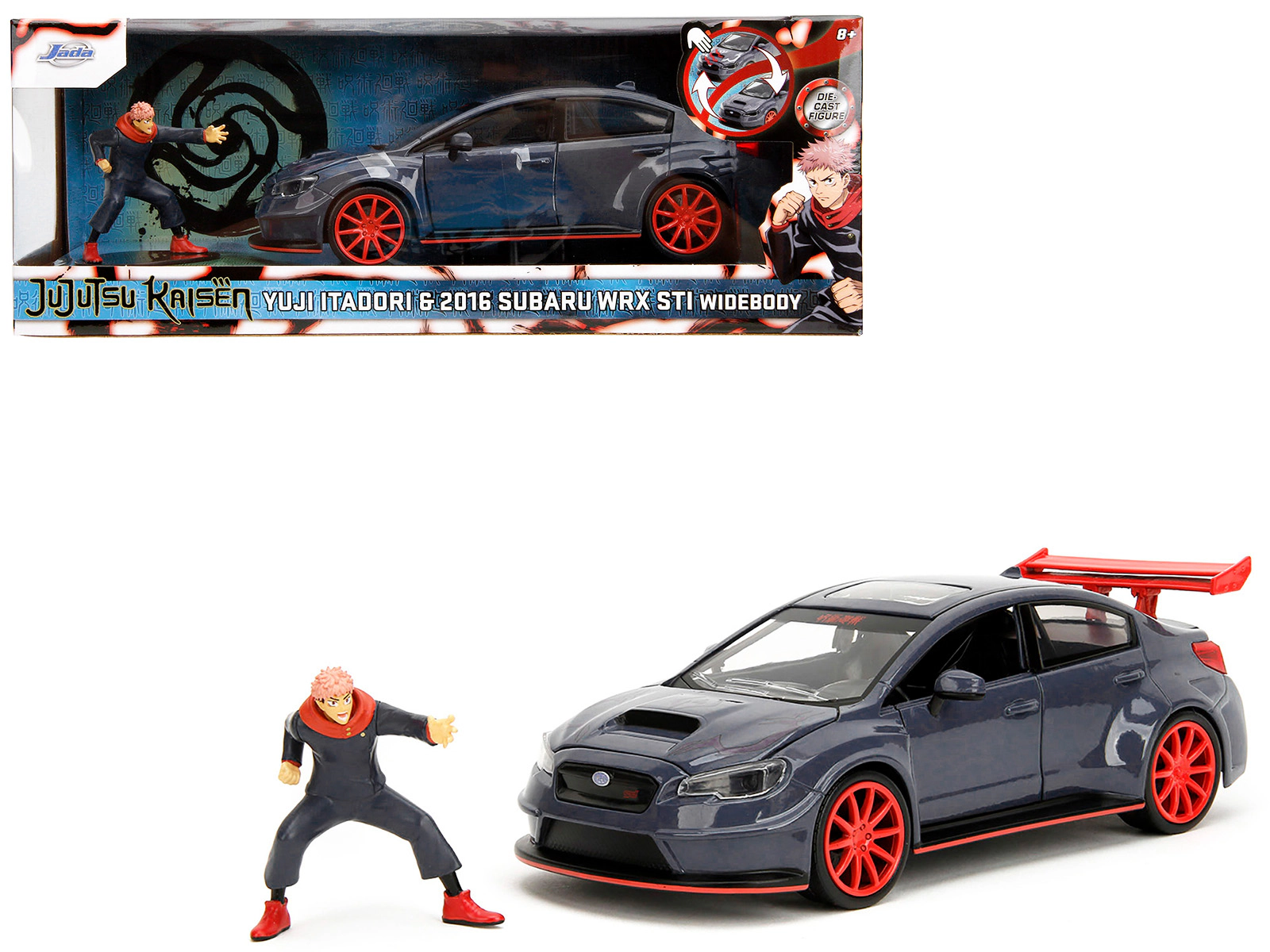 Jada 2016 Subaru WRX STI Widebody Dark Blue and Yuji Itadori Diecast Figure "Jujutsu Kaisen" (2020â€“2023) TV