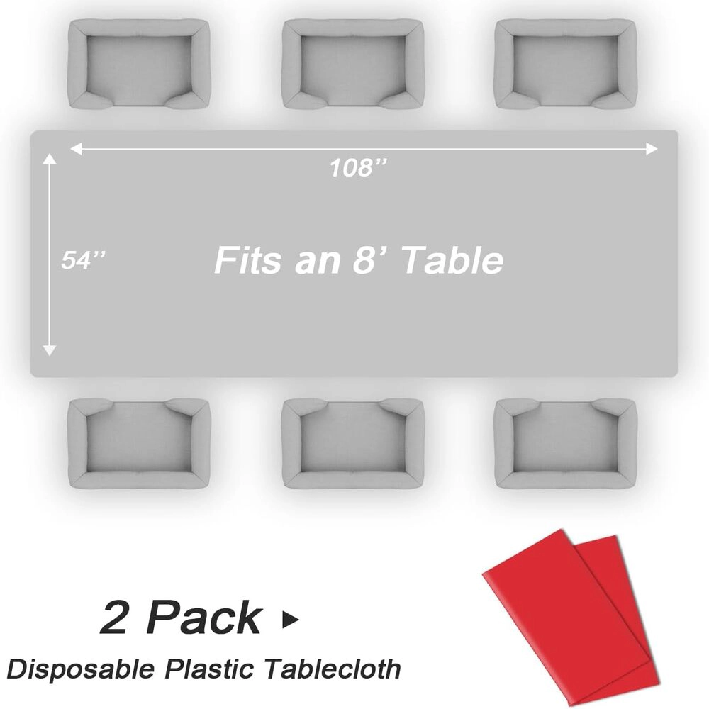 Rocky Peak Living Unisex Disposable Plastic Tablecloth Set of 2