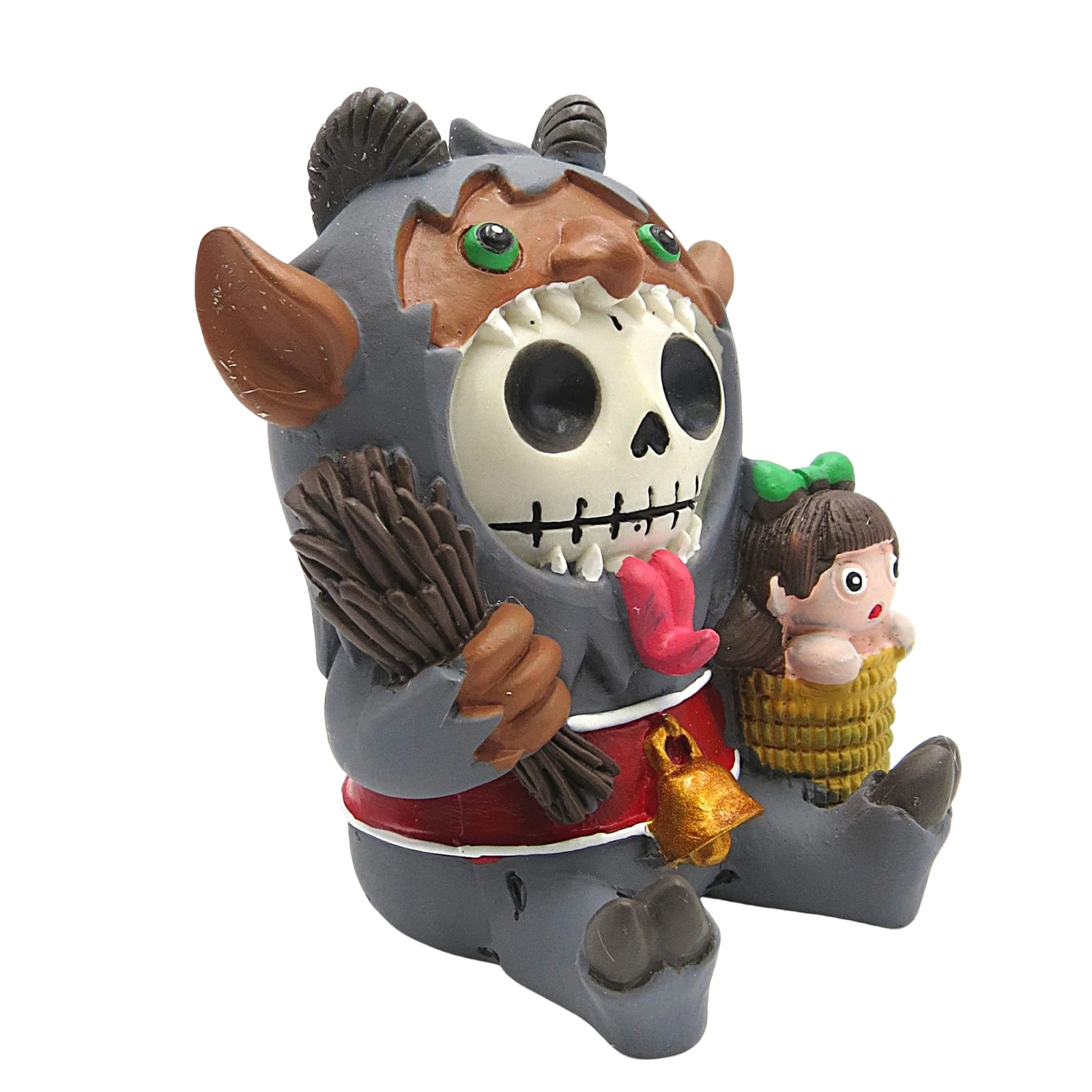 Pacific Giftware Furrybones Krampus Skeleton in Costume Figurine 4.25 inch