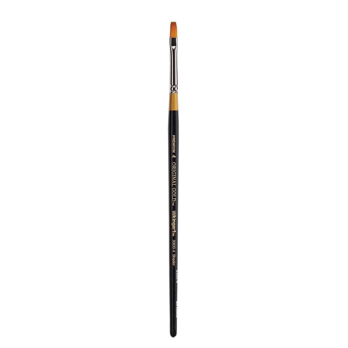 KINGART Original Gold 9300 Flat Shader Golden Taklon Brush - Short Handle