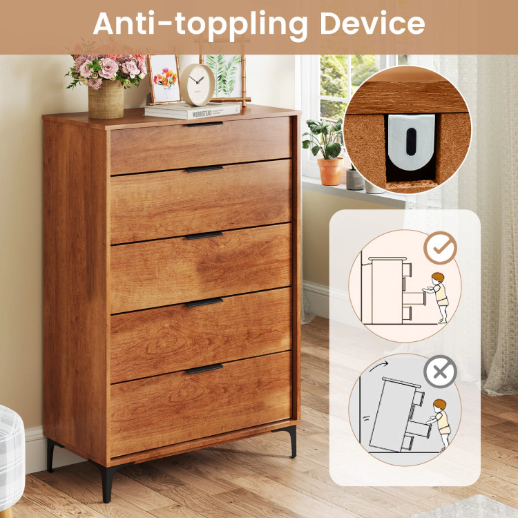 Hivvago Multi-Functional 5-Drawer Chest for Home Organization