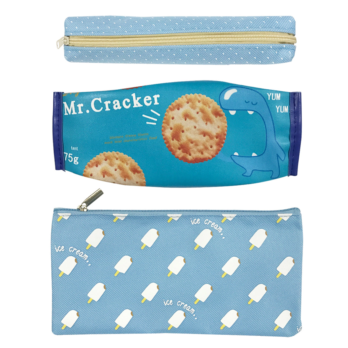 Wrapables Tasty Snacks Pencil Pouch Makeup Bags (Set of 3