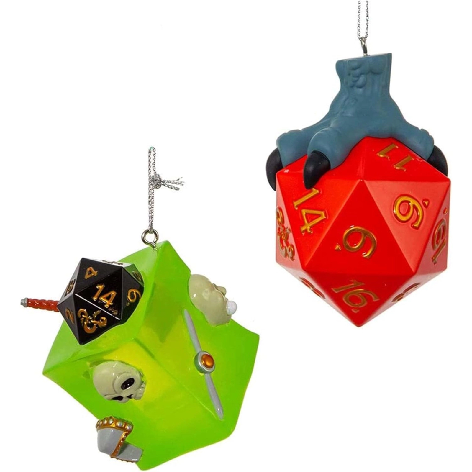 Kurt Adler Dungeons and Dragons Dice and Gelatinous Cube Christmas Ornaments 2 Piece Set