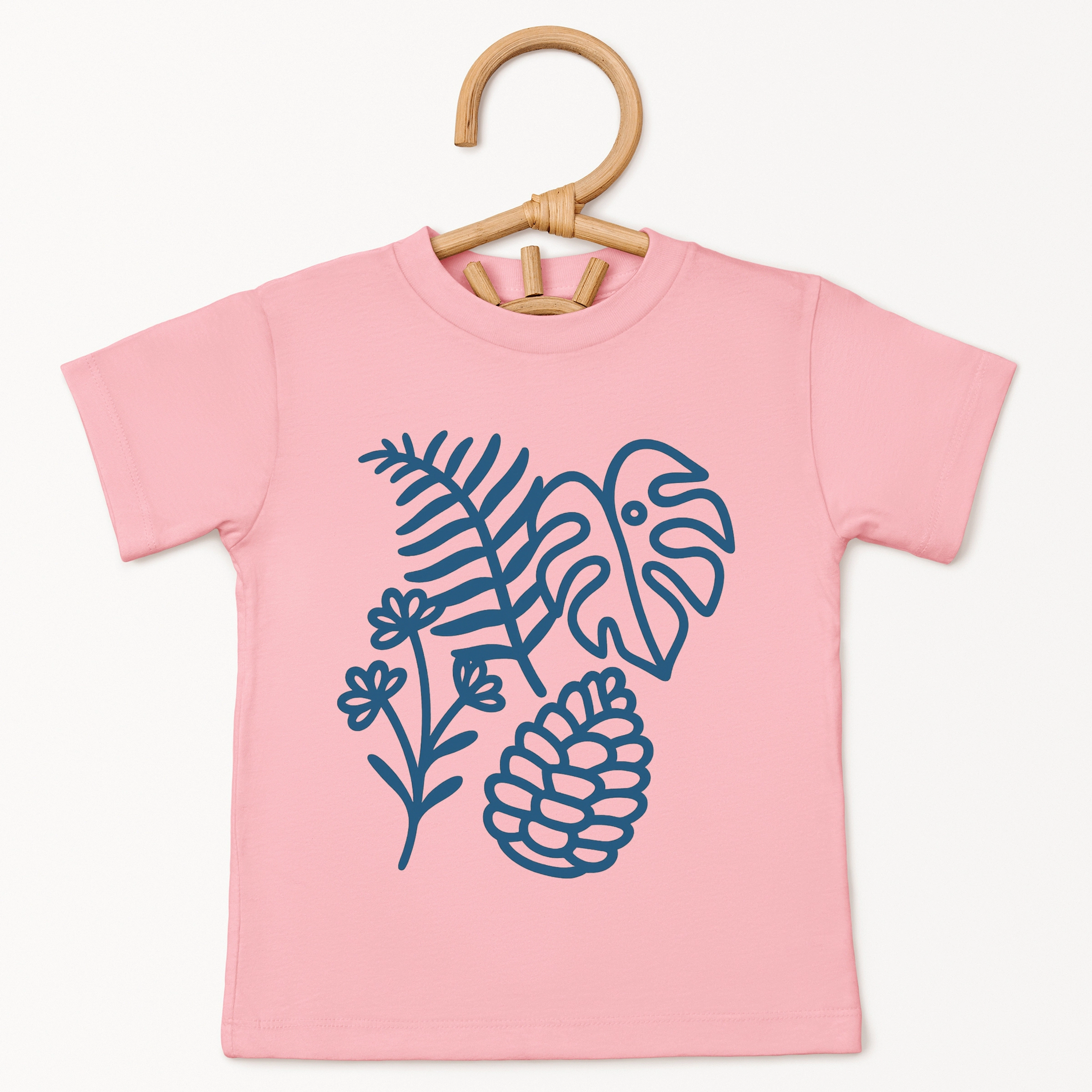 The Juniper Shop - Blue Plants Outline Toddler Short Sleeve Graphic T-Shirt