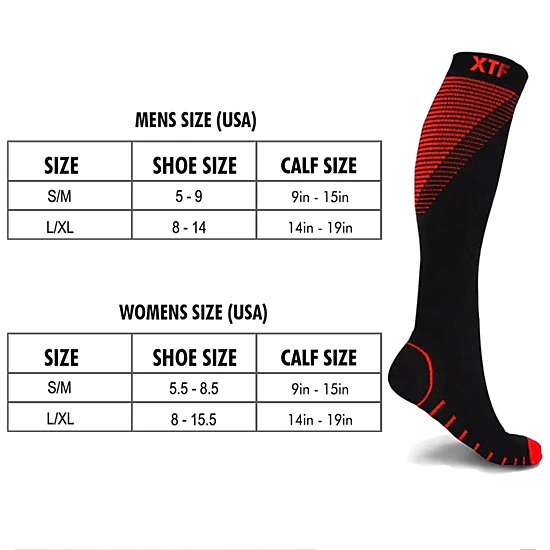 Extreme Fit Athletic Compression Socks For Men & Women Knee High - For Athletics, Pregnancy And Travel - 6 Pair