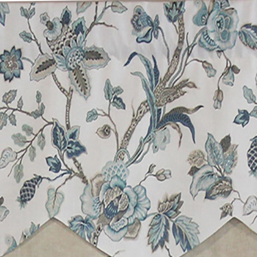 RLF Home Gianna Petticoat Valance Spa. 3"Rod Pocket, Contrast Bottom fabric. 50"W x 15"L